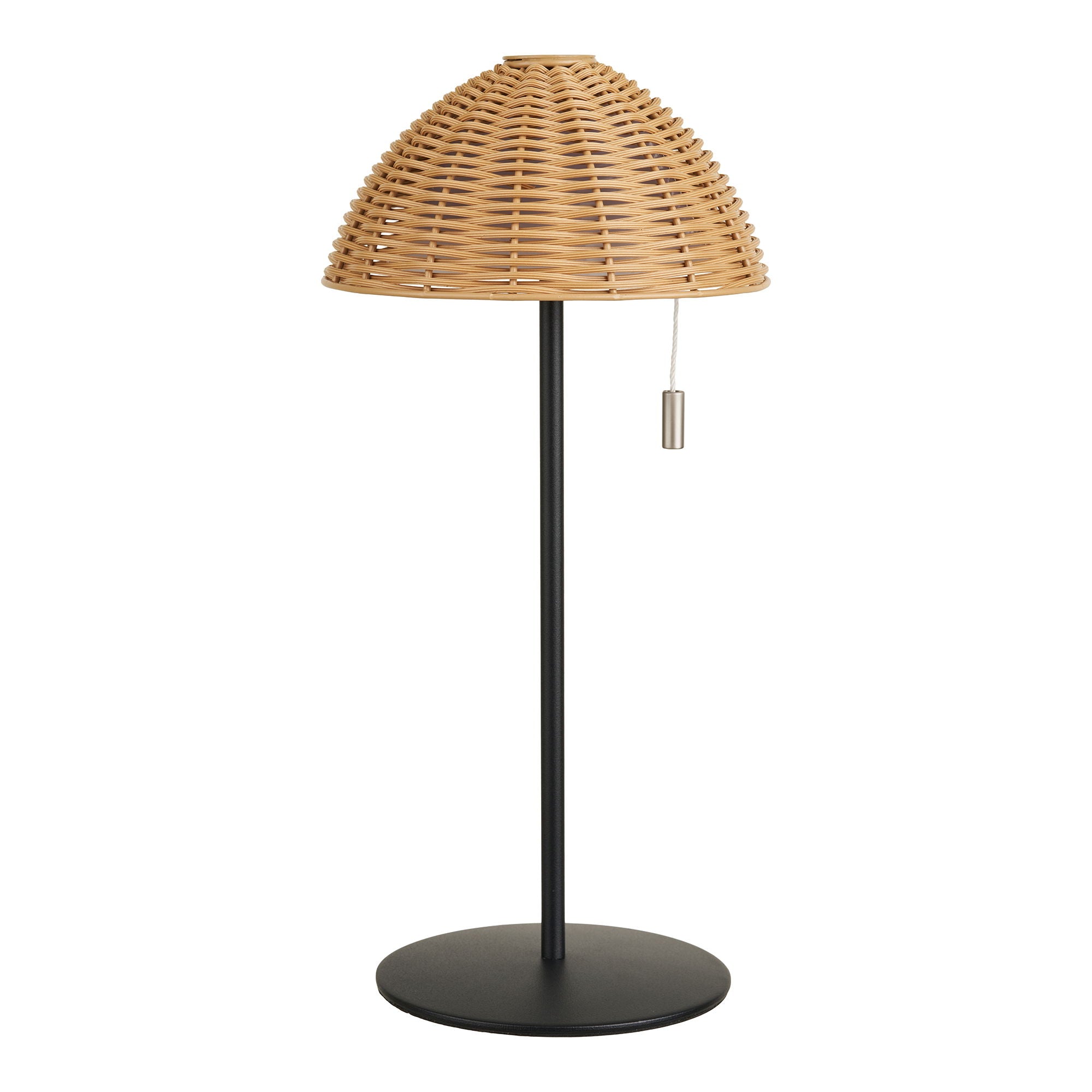 Lampa stołowa Wigan LED metalowa akumulatorowa czarno-brązowa