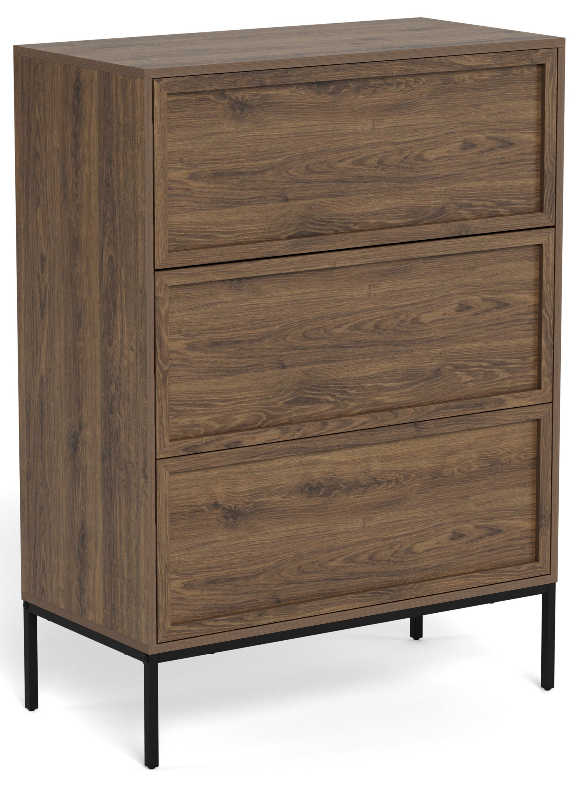 Komoda Palmdale z trzema szufladami 80 cm dąb palony