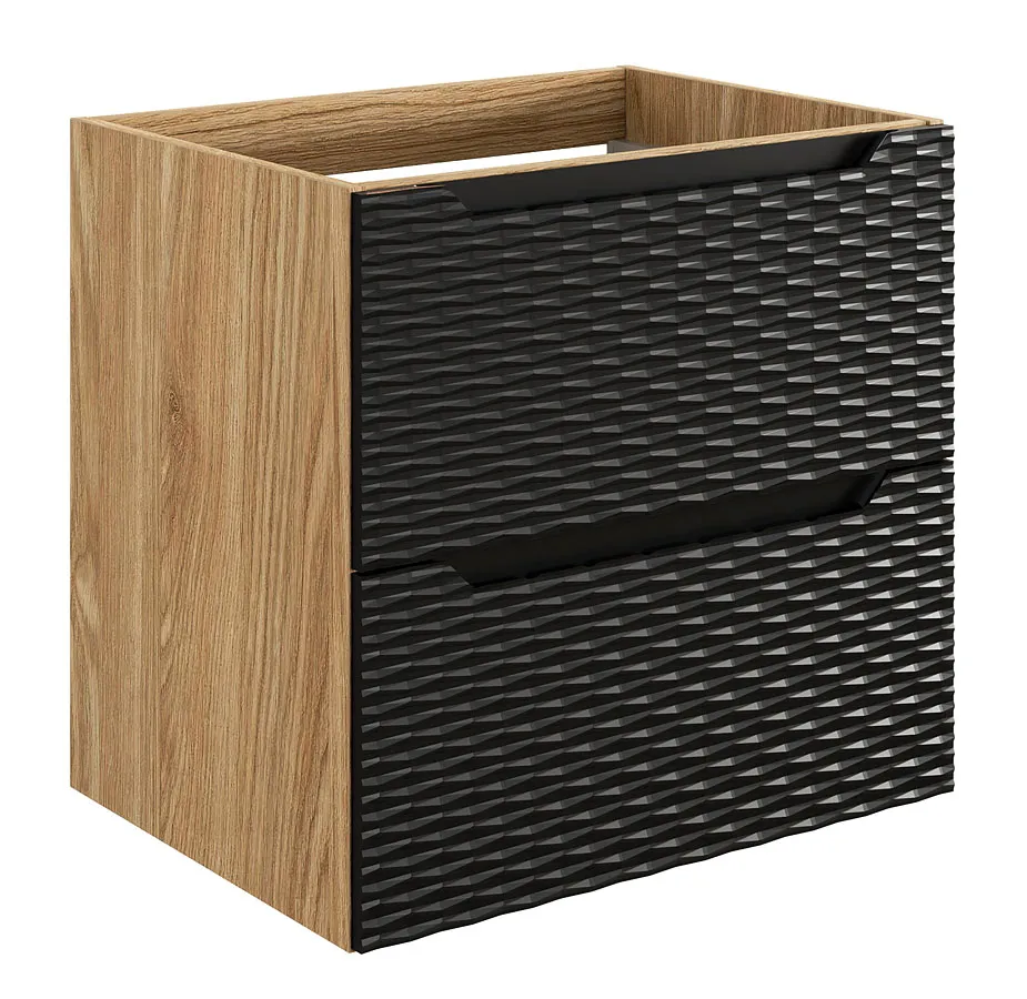 Nowoczesna czarna szafka pod umywalkę Cyrkonix 8X 60 cm - sklep Edinos.pl