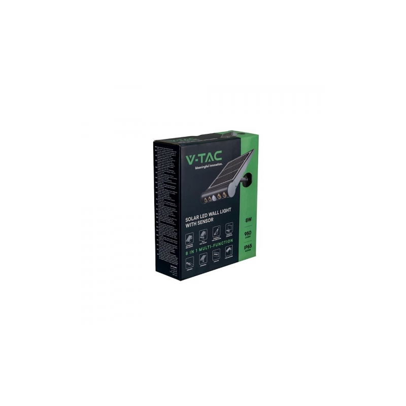 Projektor Solarny 8W Led Czarny V-Tac 6000K 950Lm