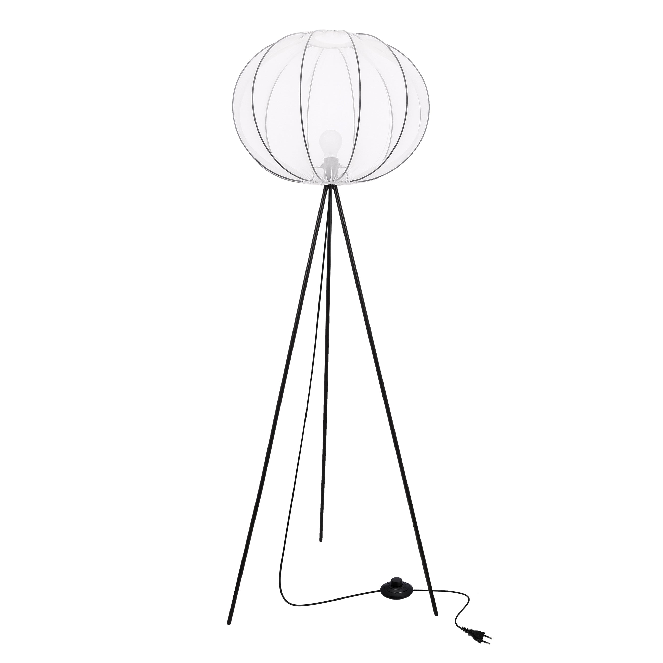 Lampa podłogowa Mellow czarna E27 40W z białym abażurem