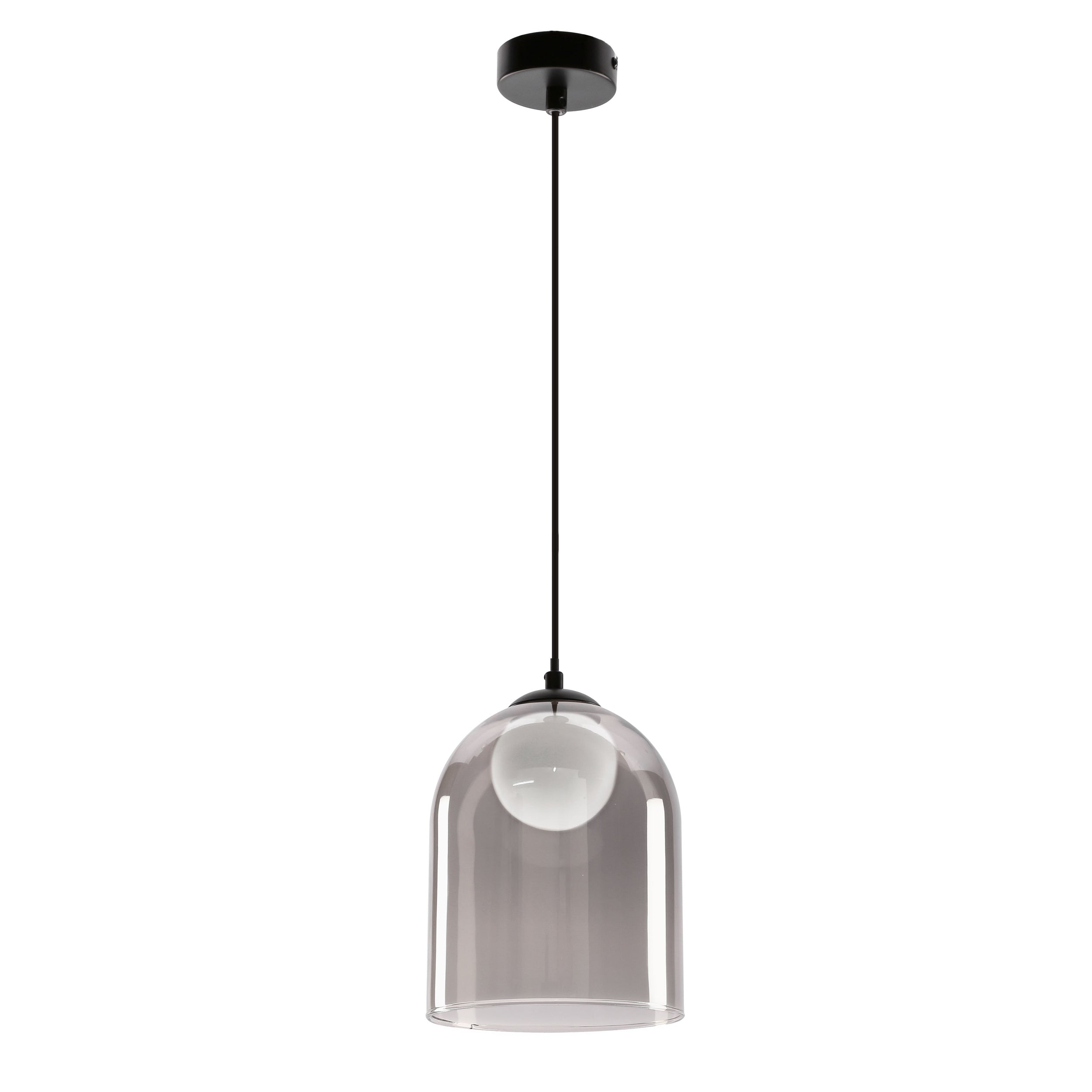 Lampa sufitowa Klea czarna G9 15W z dymiono-białym kloszem
