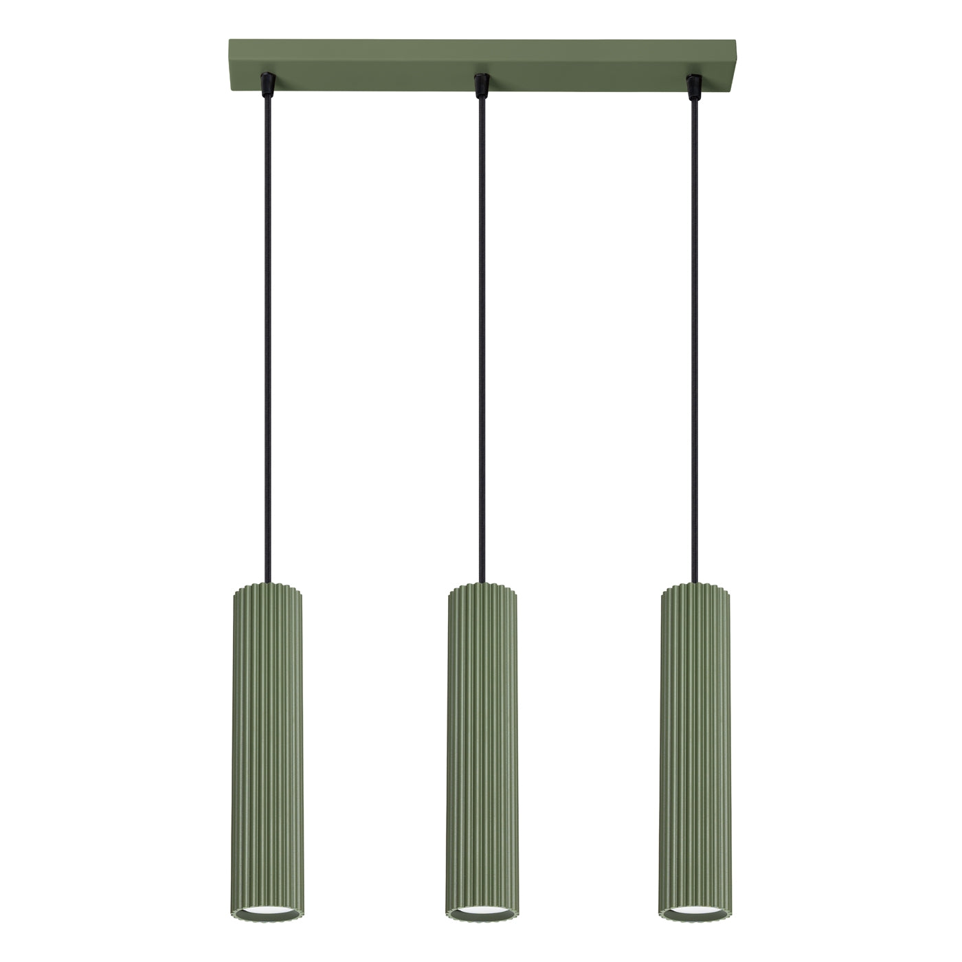 Lampa wisząca Karbon 3L zielona oliwka