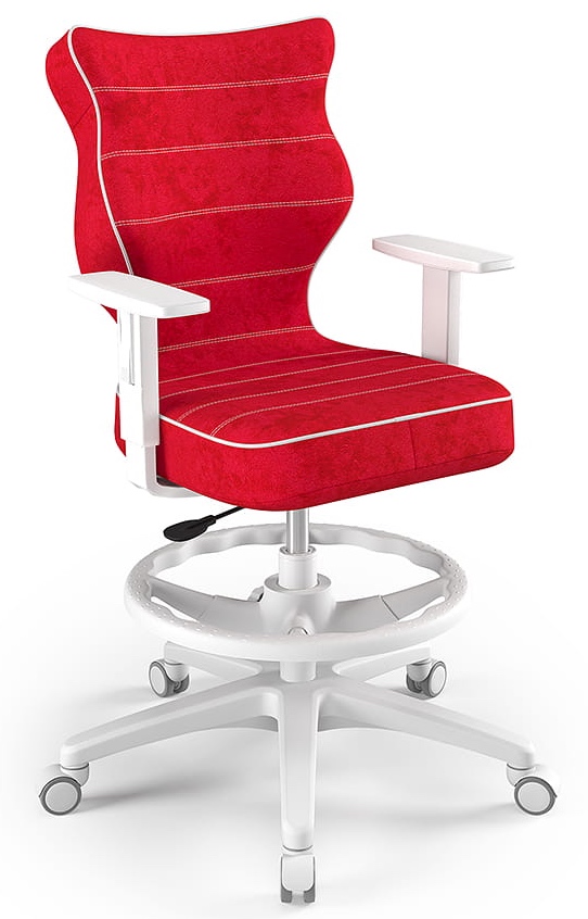Krzesło obrotowe z podnóżkiem i podłokietnikami Duo White rozmiar 6 (159-188 cm)