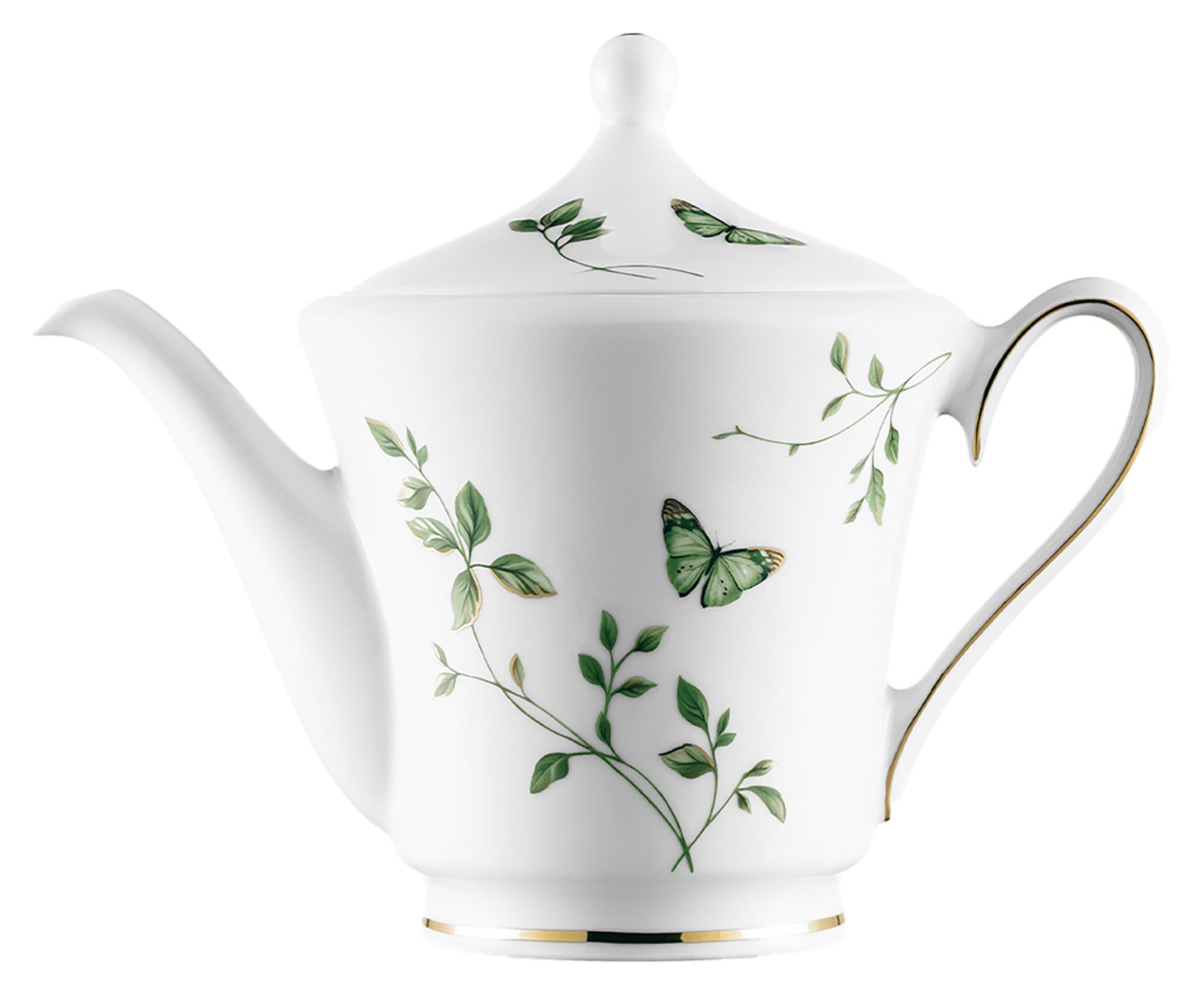 Imbryk porcelanowy Margaret 1000 ml biało-zielony