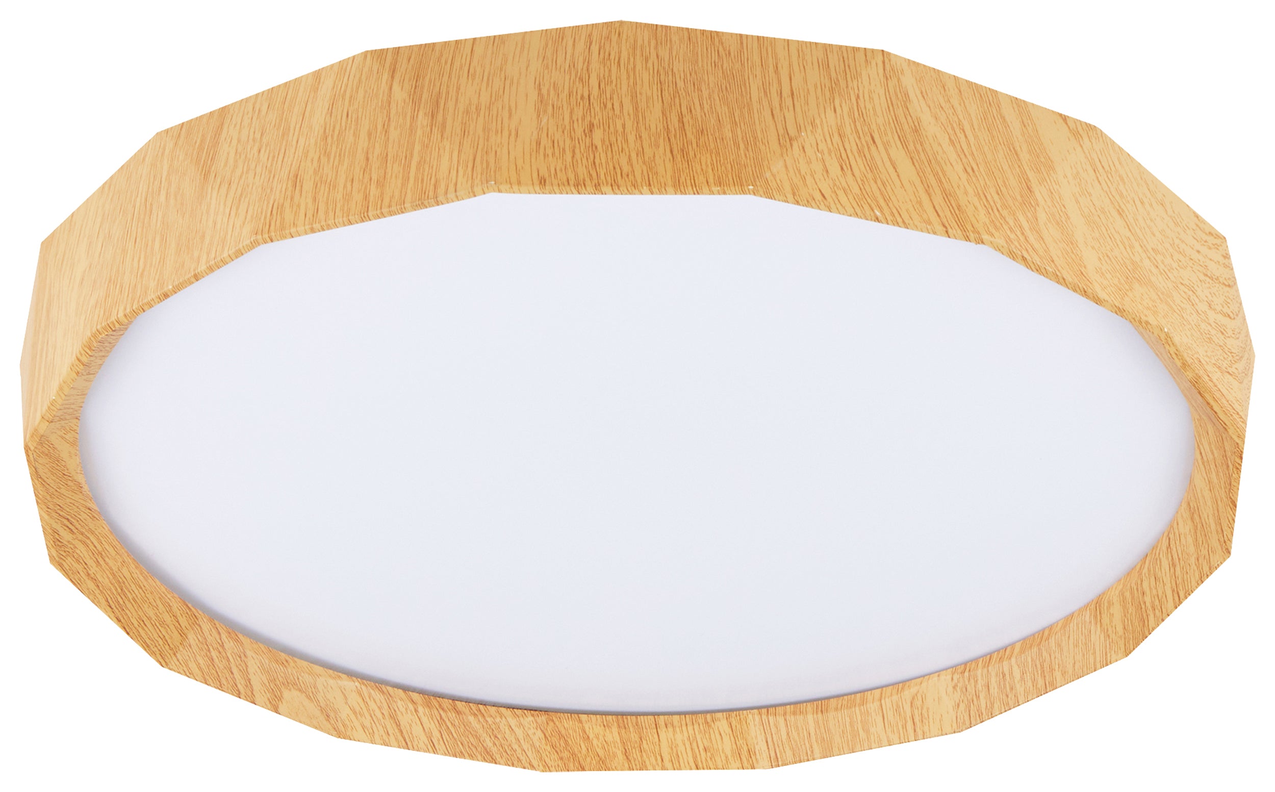 Plafon LED Cadix 38 cm biało-drewniany