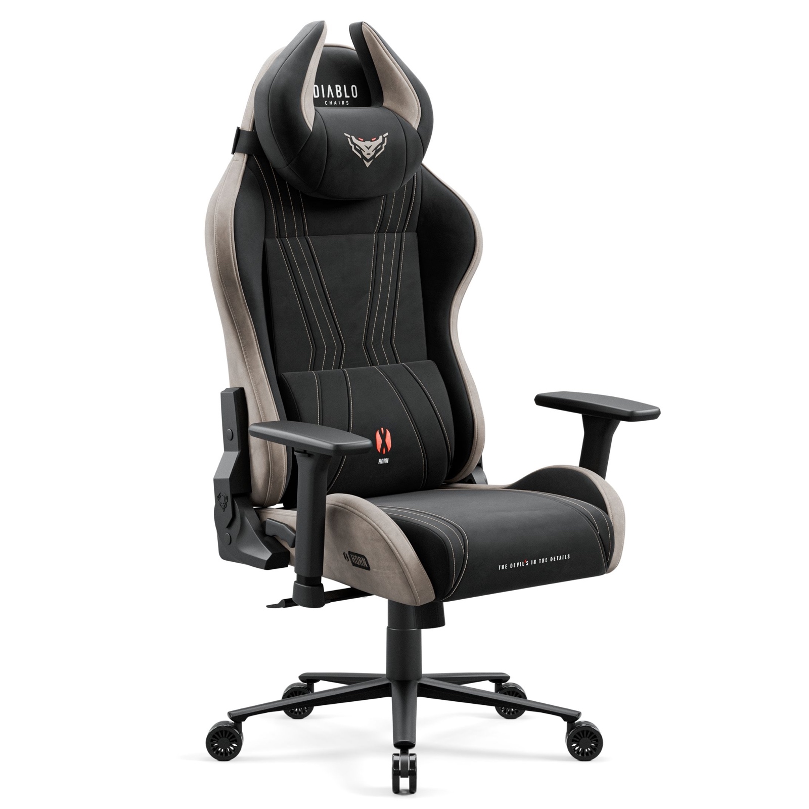 Fotel materiałowy dla graczy Diablo X-Horn 2.0 Normal Size, kolor Camel Black