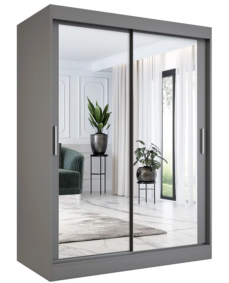 Dwudrzwiowa szafa przesuwna z lustrem 150cm Kukkin 4X | Edinos.pl