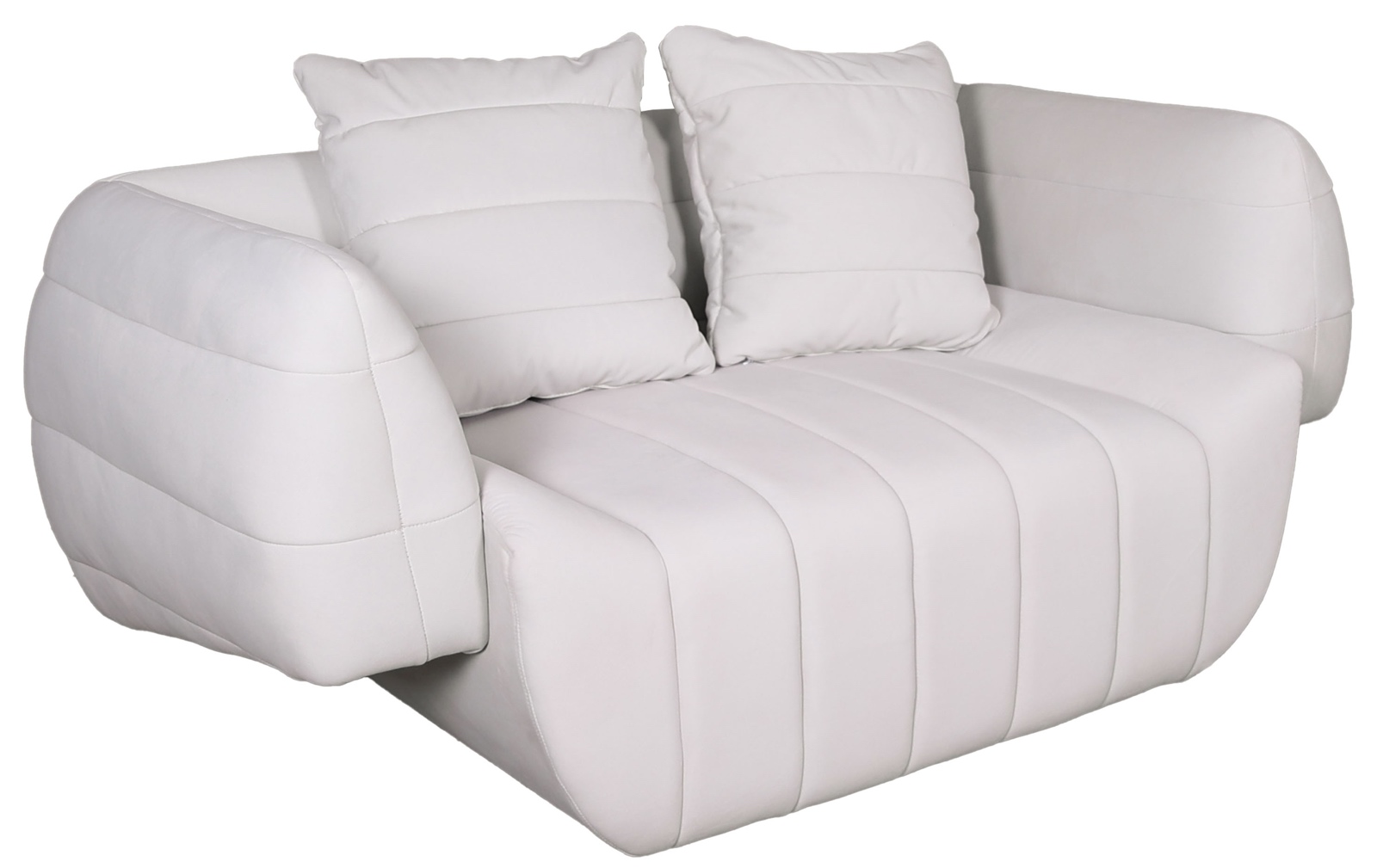 Welurowa sofa z dekoracyjnymi poduszkami Nua N90