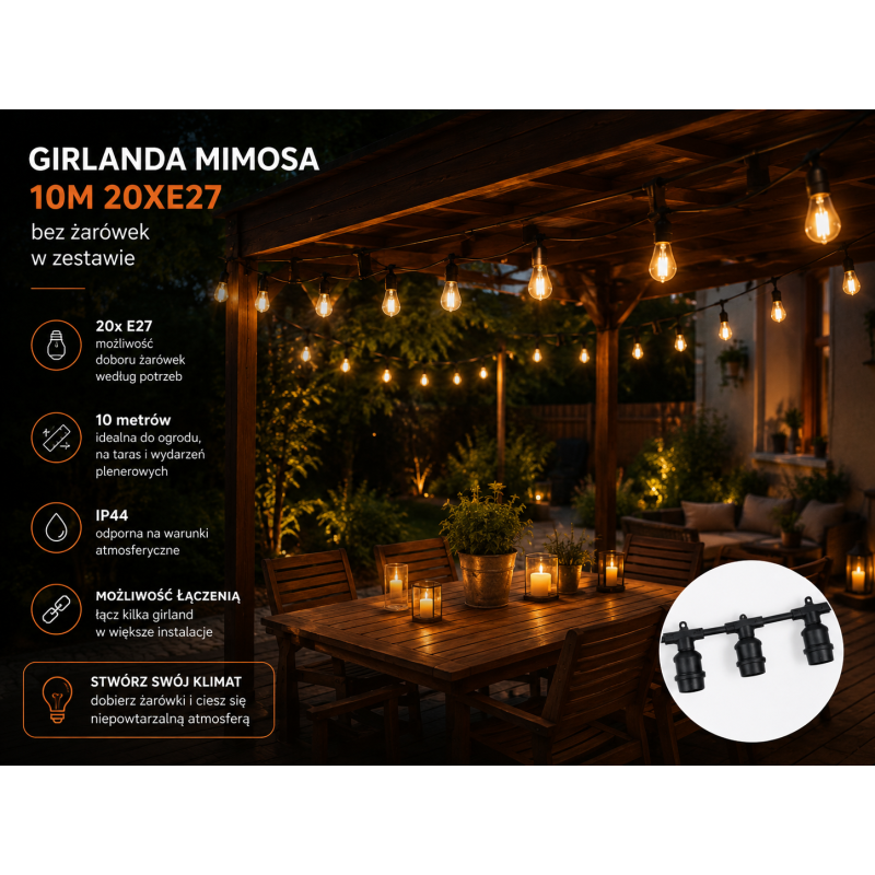 Girlanda Mimosa 10M 20Xe27