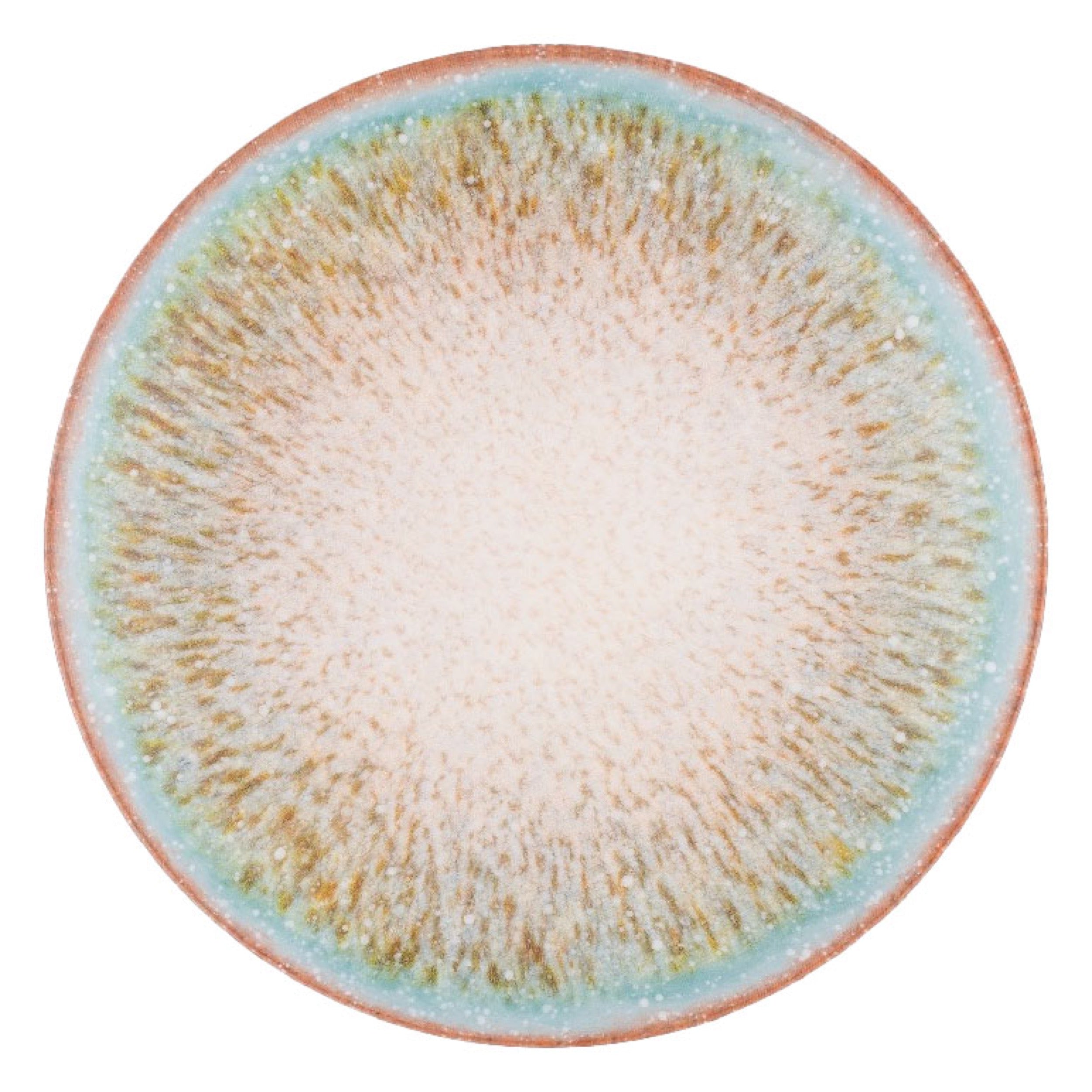 Talerz płytki porcelanowy Boss 20,5 cm błękitno-żółty