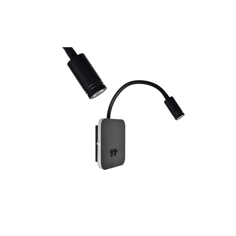Czarny Kinkiet Led 8W+2W Base - 4000K