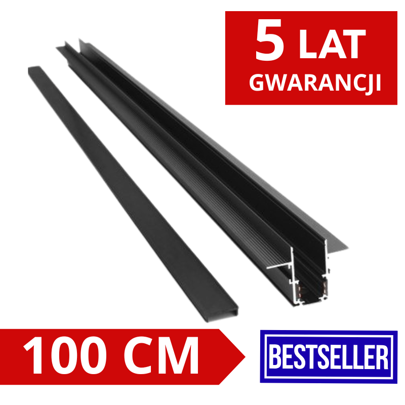 Szyna Magnetyczna Podtynkowa Czarna Ll-20D 100Cm