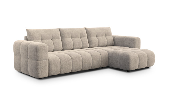 CLOUDI Sofa narożna 4 osobowa prawa, beżowa