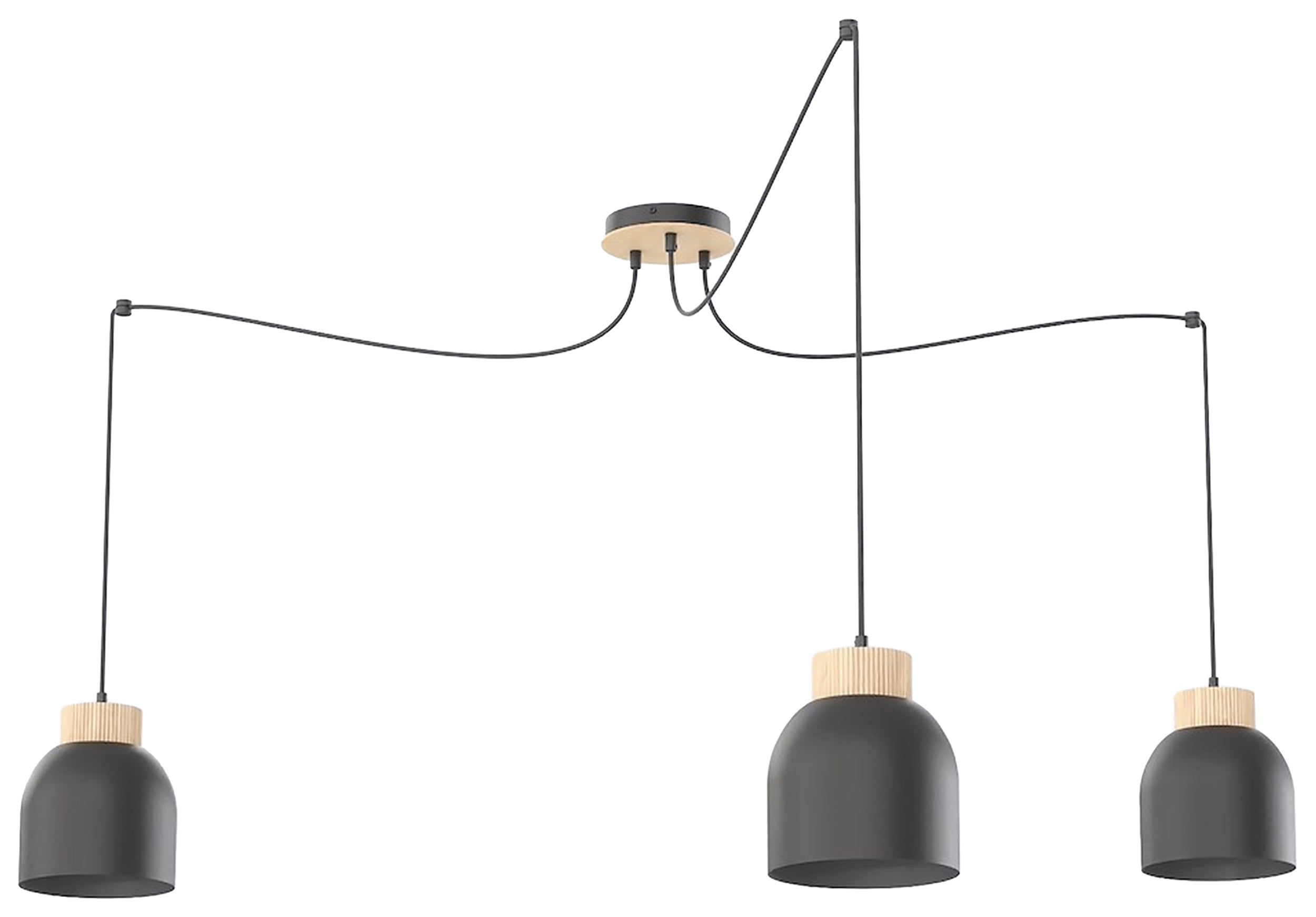 Lampa wisząca Kru x3 czarna