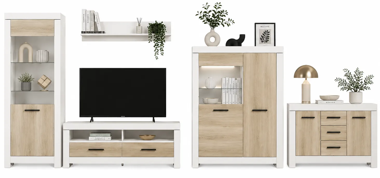 Komplet mebli sosna canyon + dąb karabela Tillen 8X | Edinos.pl