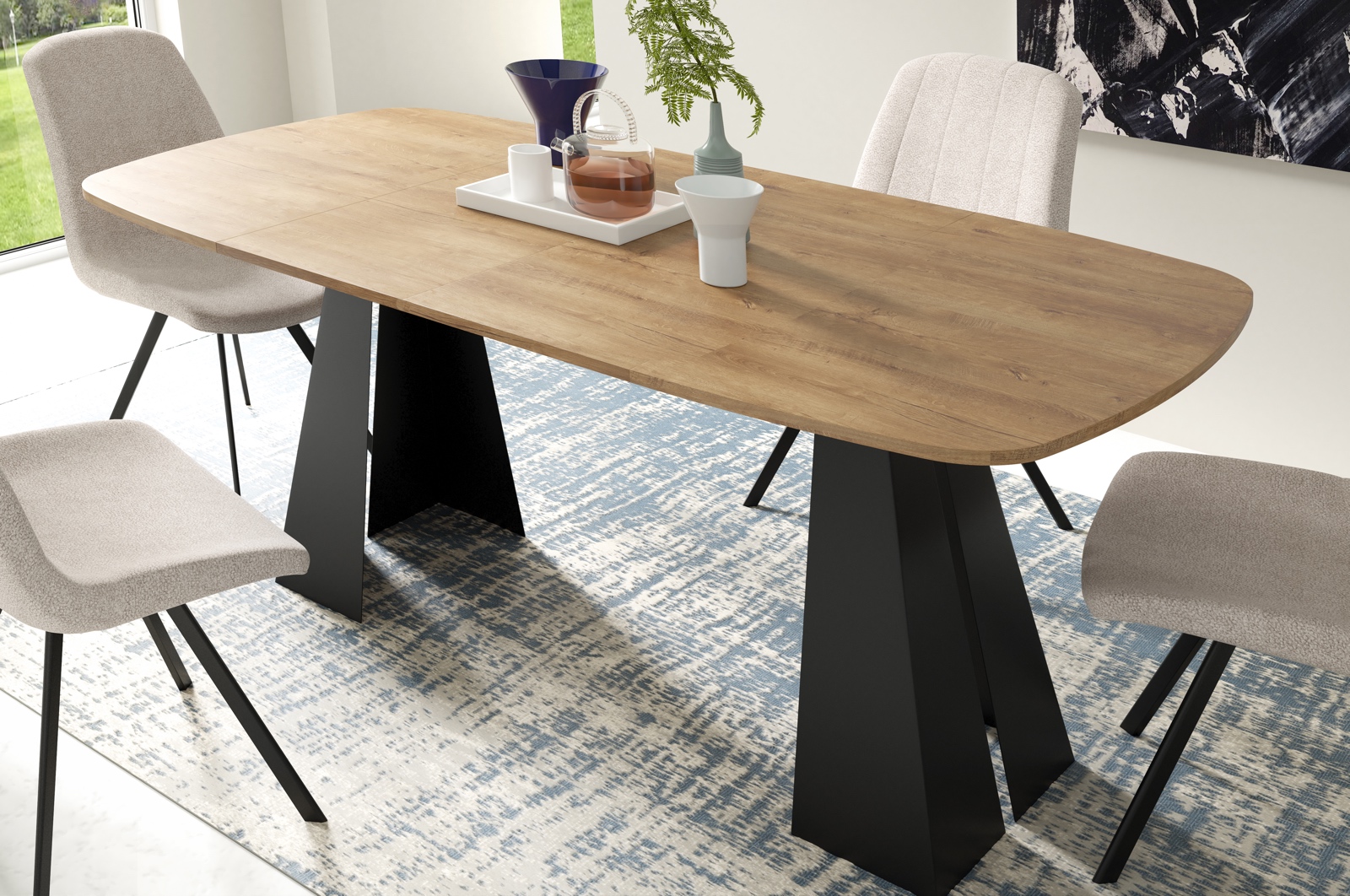 Industrialny stół rozkładany Vigo 120-196 cm