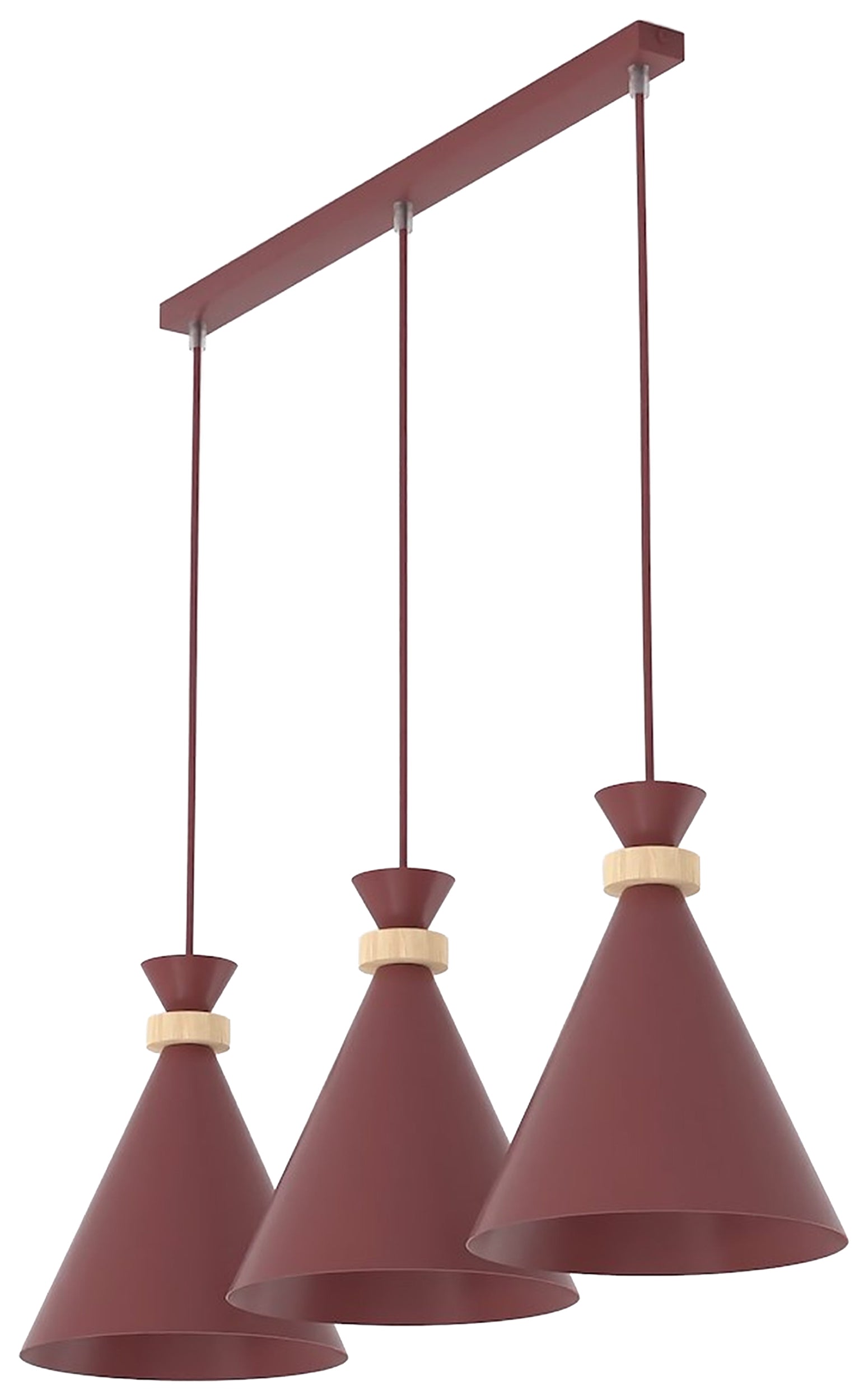 Lampa wisząca Zero x3 burgundowa