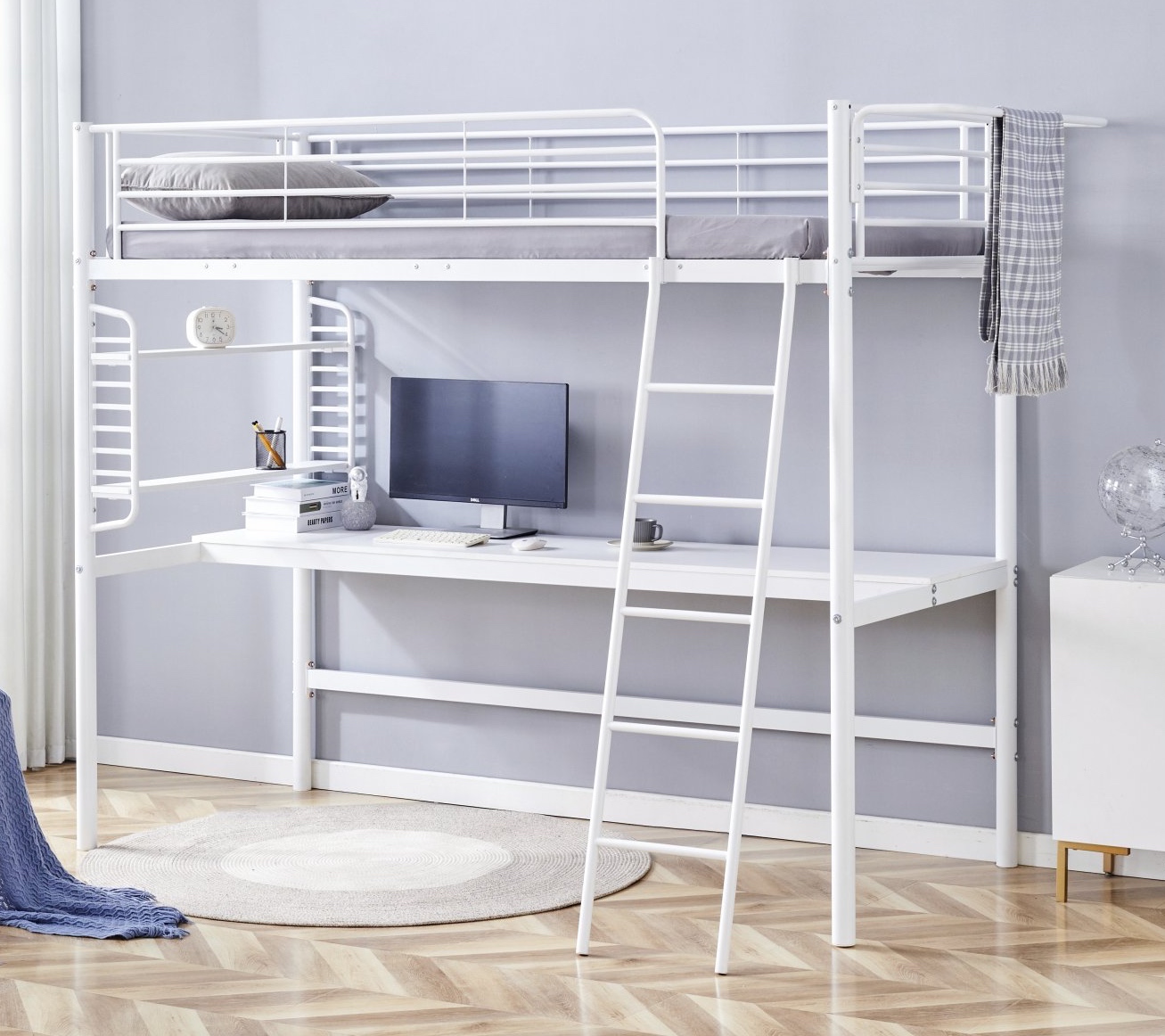 Łóżko na antresoli z biurkiem i organizerem Dolce 90 Halmar