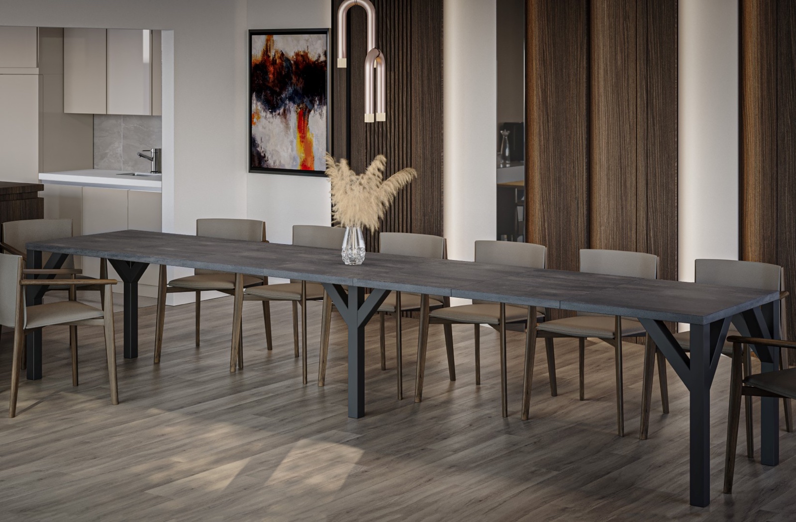 Industrialny stół jadalniany Dunaj 405 rozkładany od 130 do 405 cm