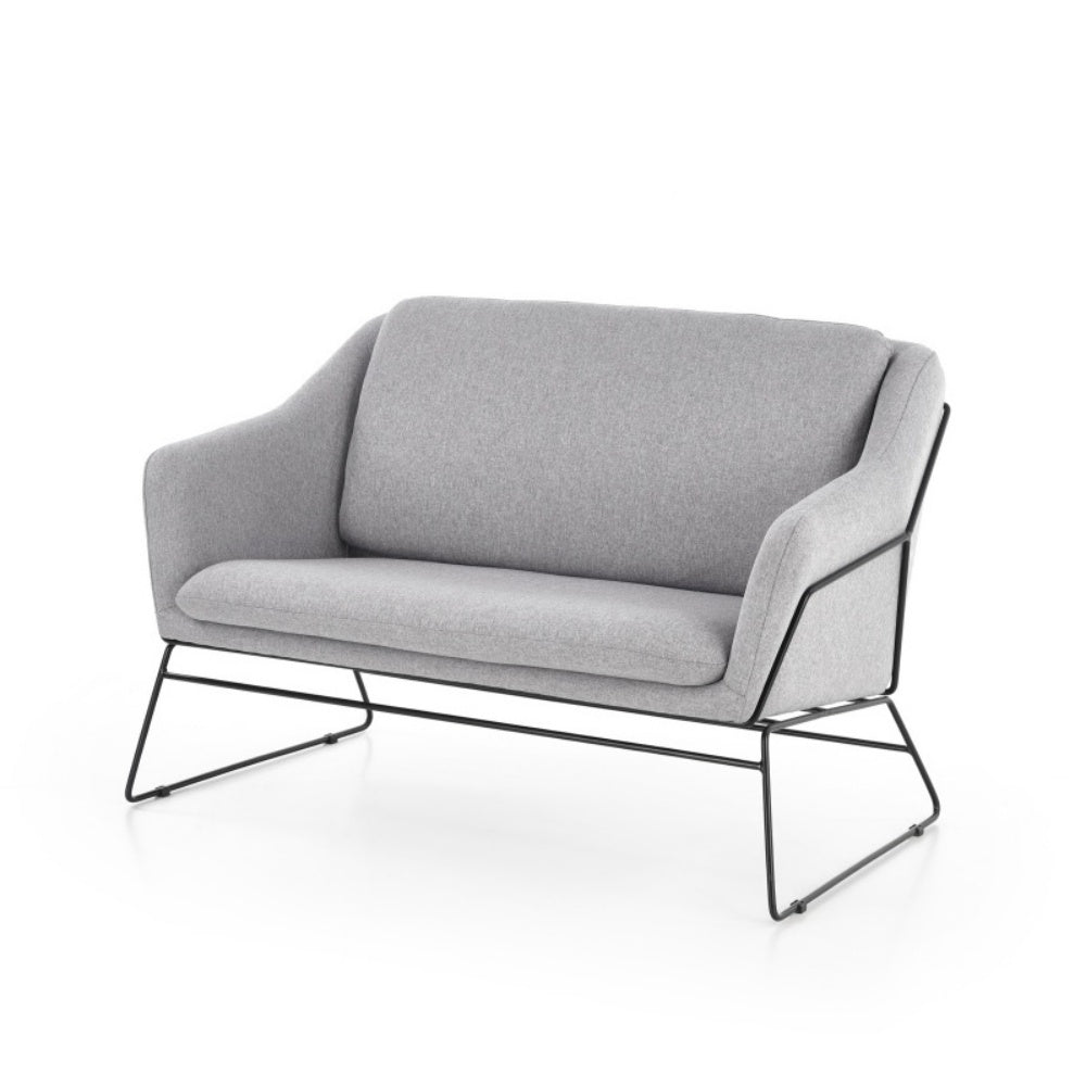 Sofa dwuosobowa Gasoina szara na czarnej podstawie