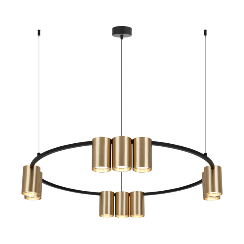 Lampa Wisząca (Koło) Genesis Czarno Złota 10Xgu10