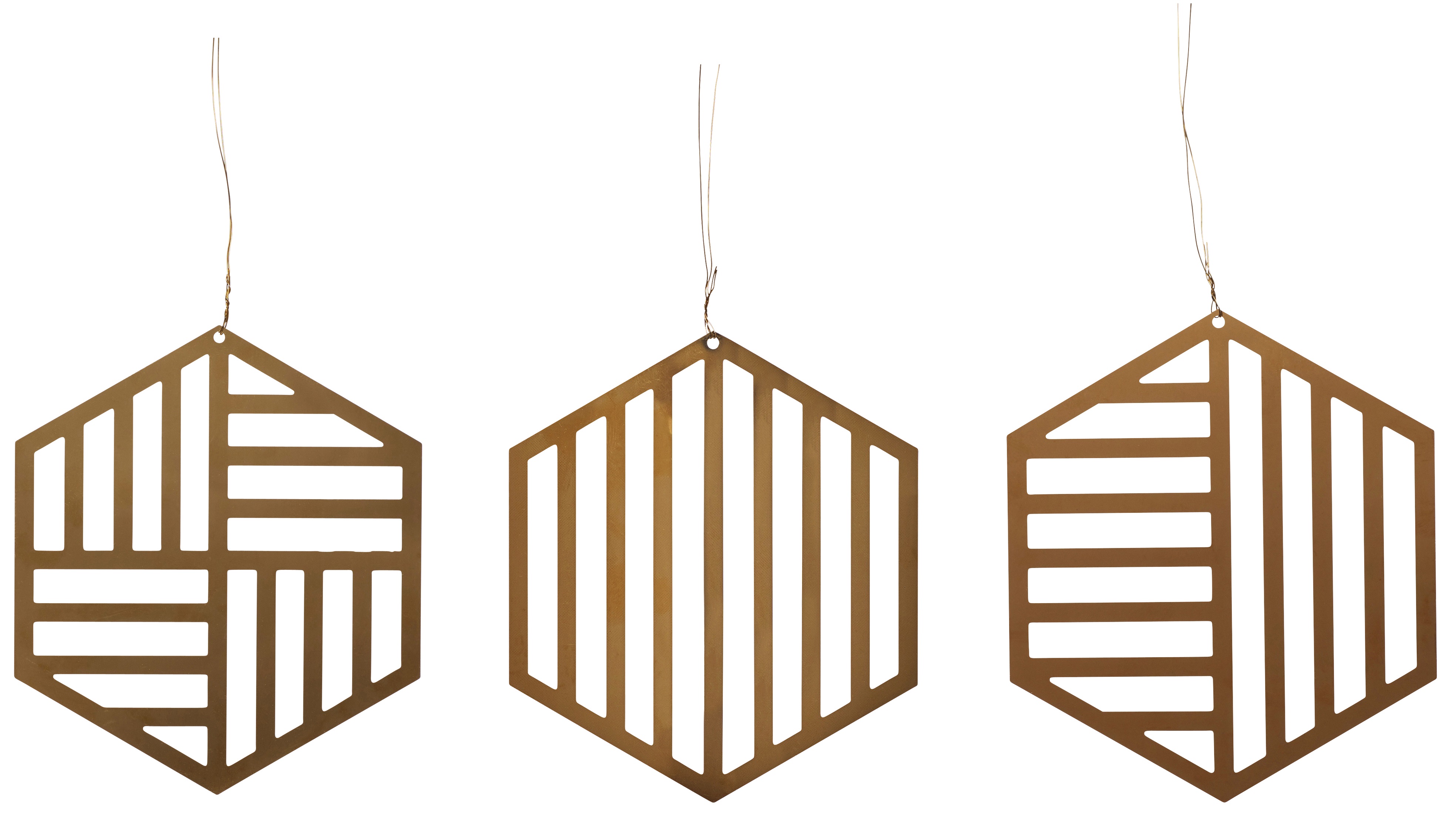 Dekoracje choinkowe Ornet Brass (3-set) 8x9 cm złote