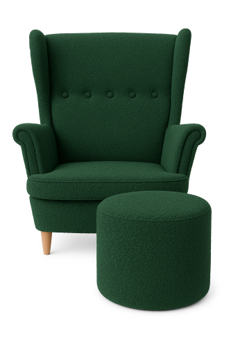 Fotel uszak boucle+ pufa abriamo 09