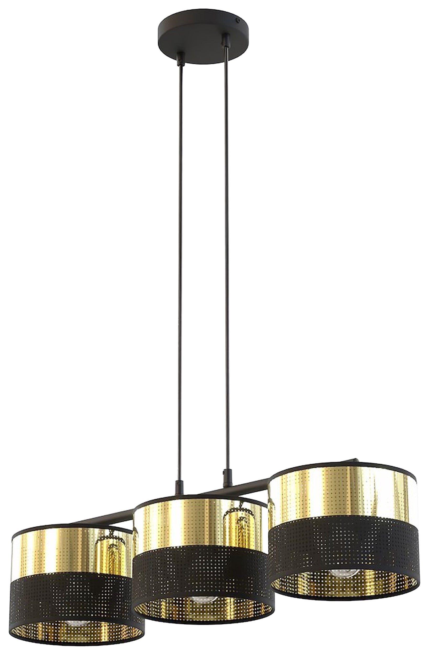Lampa wisząca Lux x3 czerń/złoto