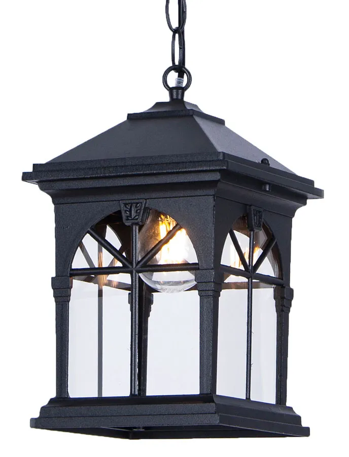 Czarna lampa wisząca zewnętrzna na taras S518-Boriko | Edinos.pl