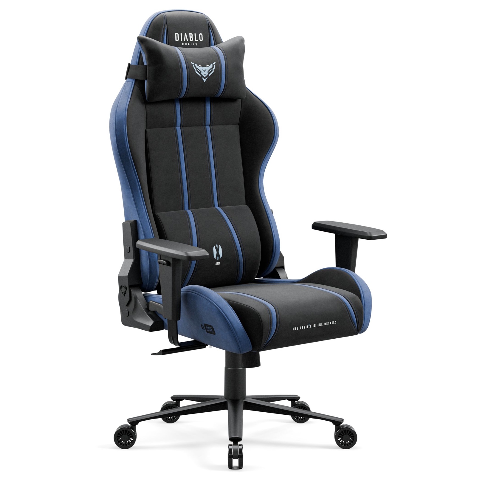 Fotel gamingowy materiałowy Diablo X-One 2.0 Normal Size, kolor night blue