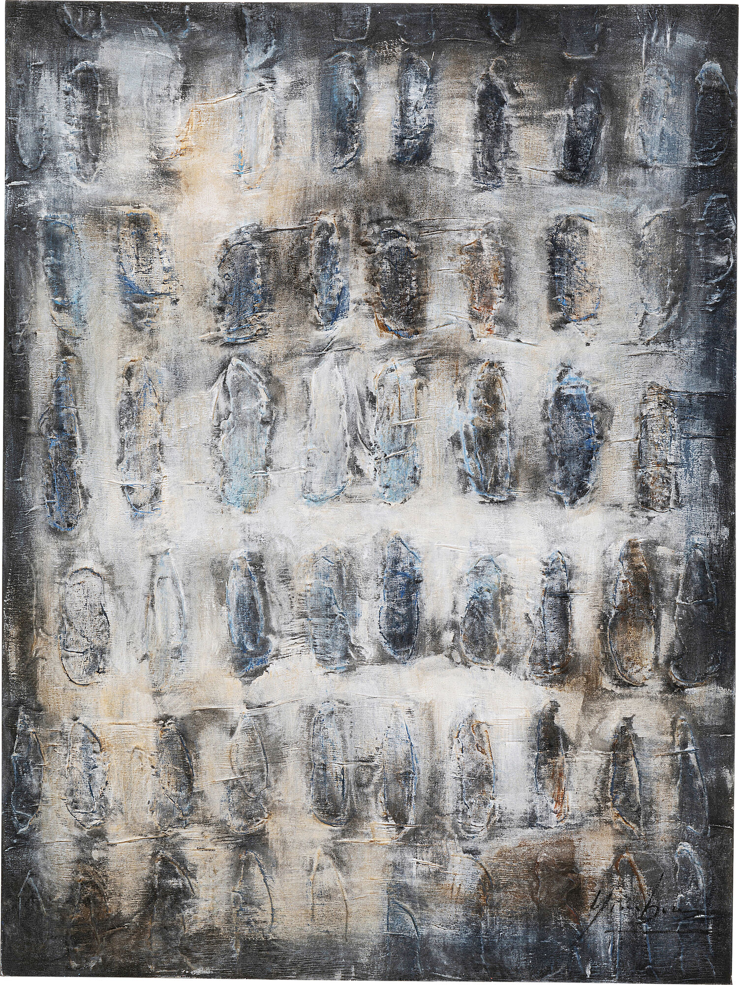 Obraz abstrakcyjny do salonu szary 90x120 cm
