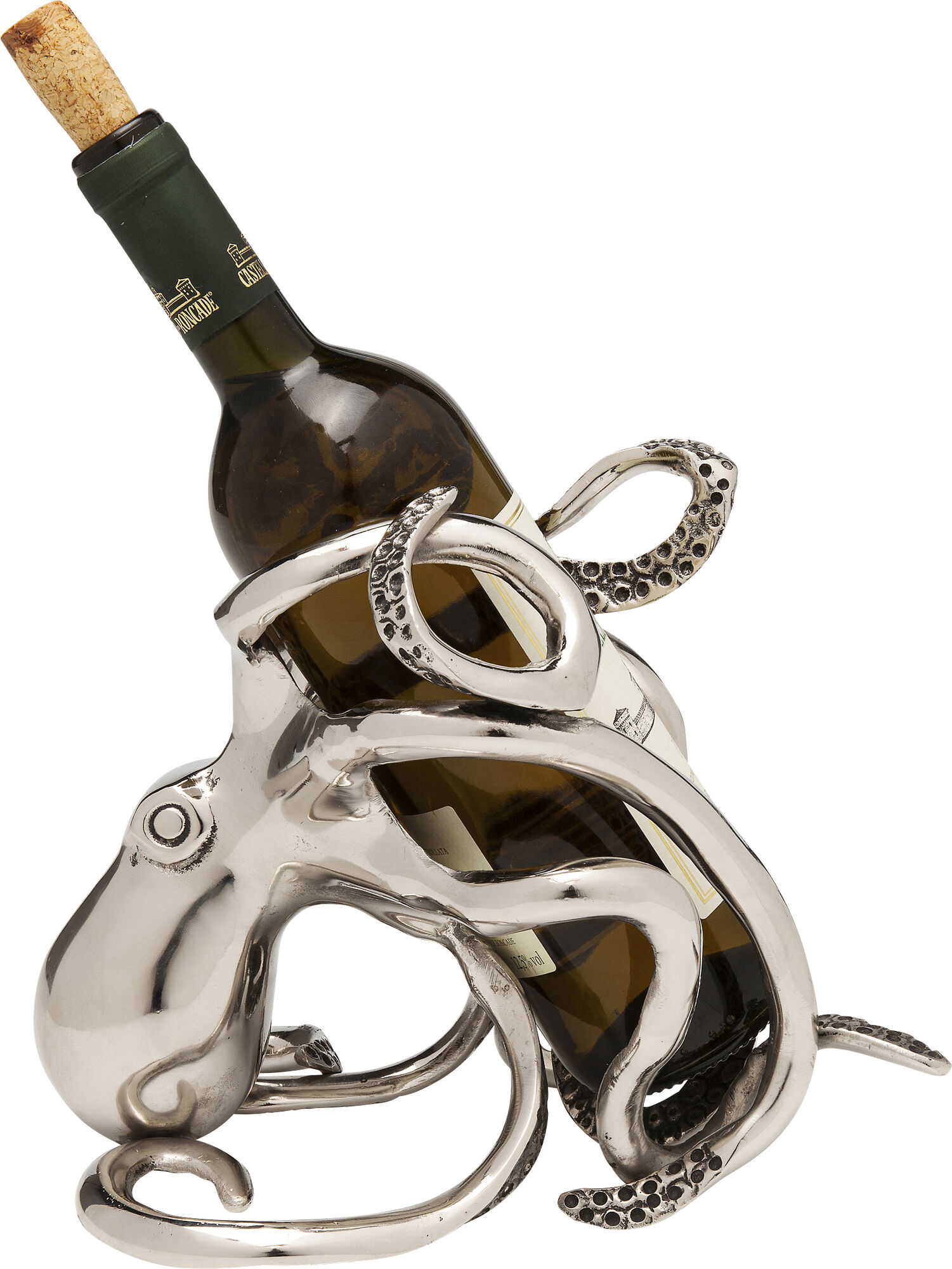 Stojak na wino aluminium srebrny 17x24 cm