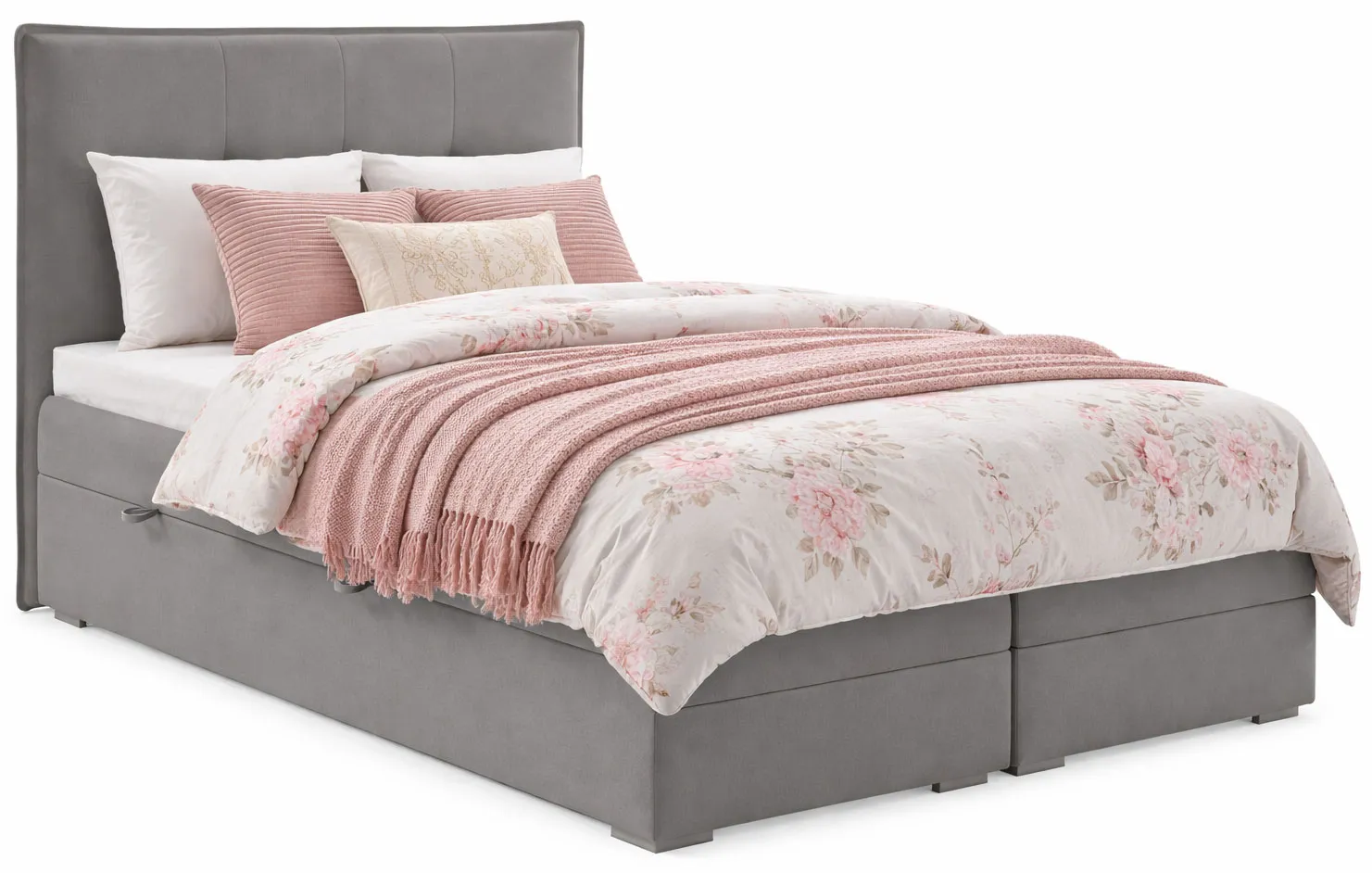 Podwójne pikowane łóżko boxspring Kawor | Edinos.pl