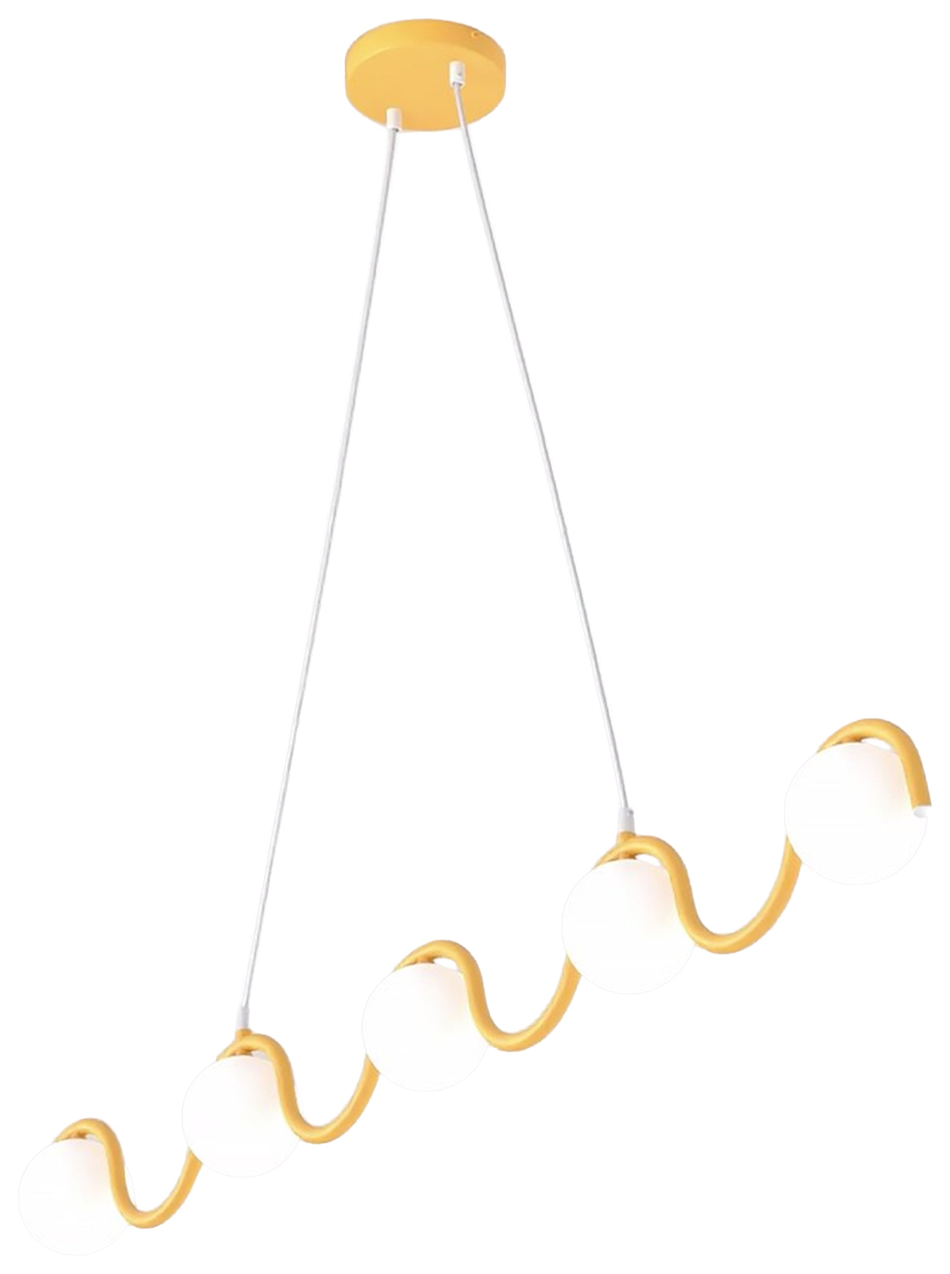Lampa wisząca Sinus x5 pomarańczowa