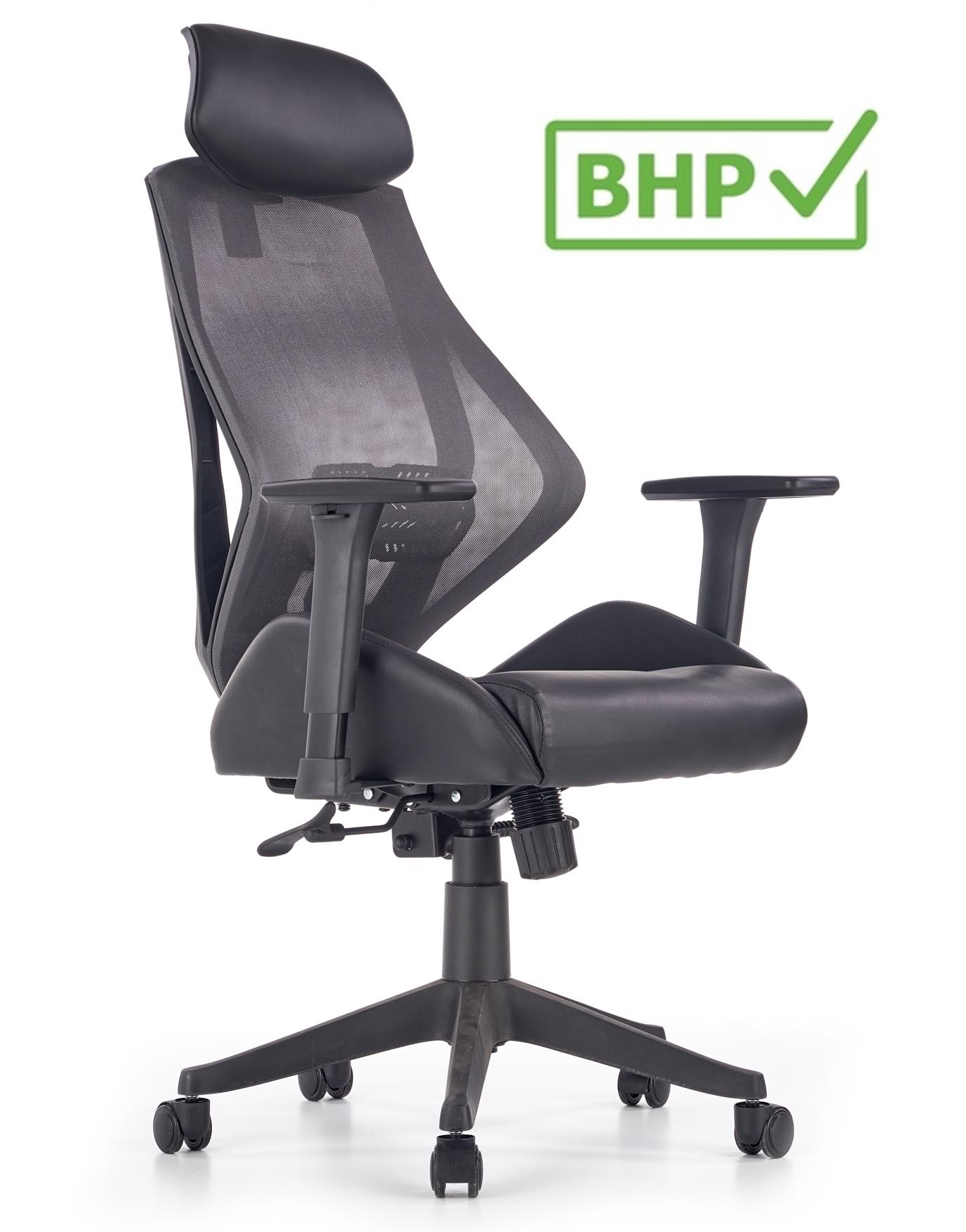 Ergonomiczny fotel obrotowy Hasel, zgodny z normą BHP