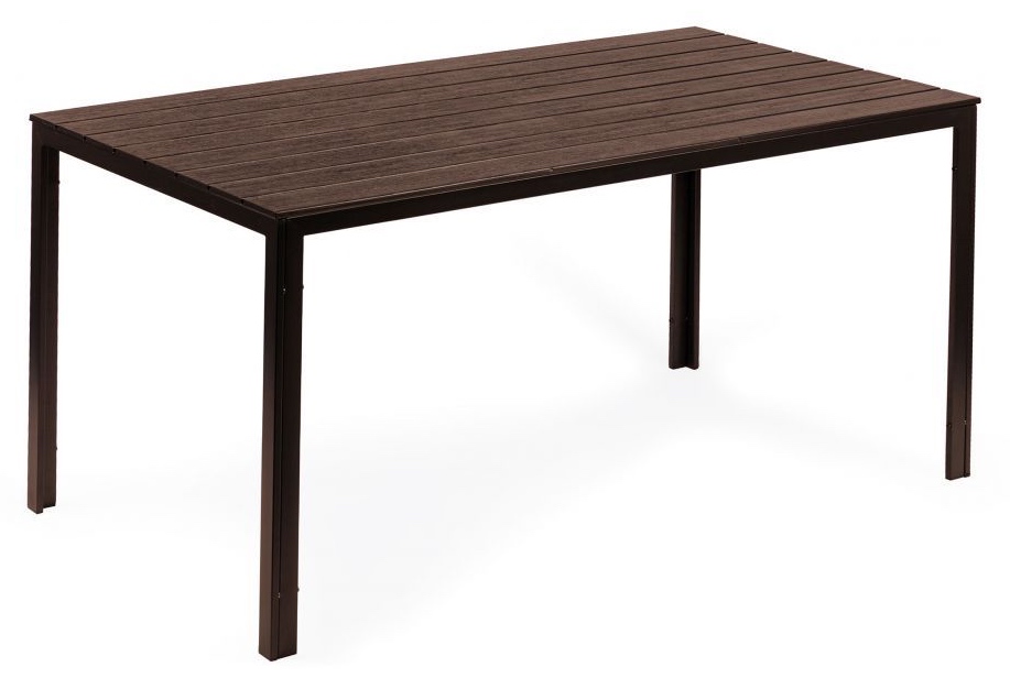 Stół ogrodowy polywood dla 6 osób Sorelia 156x78 cm, brązowy