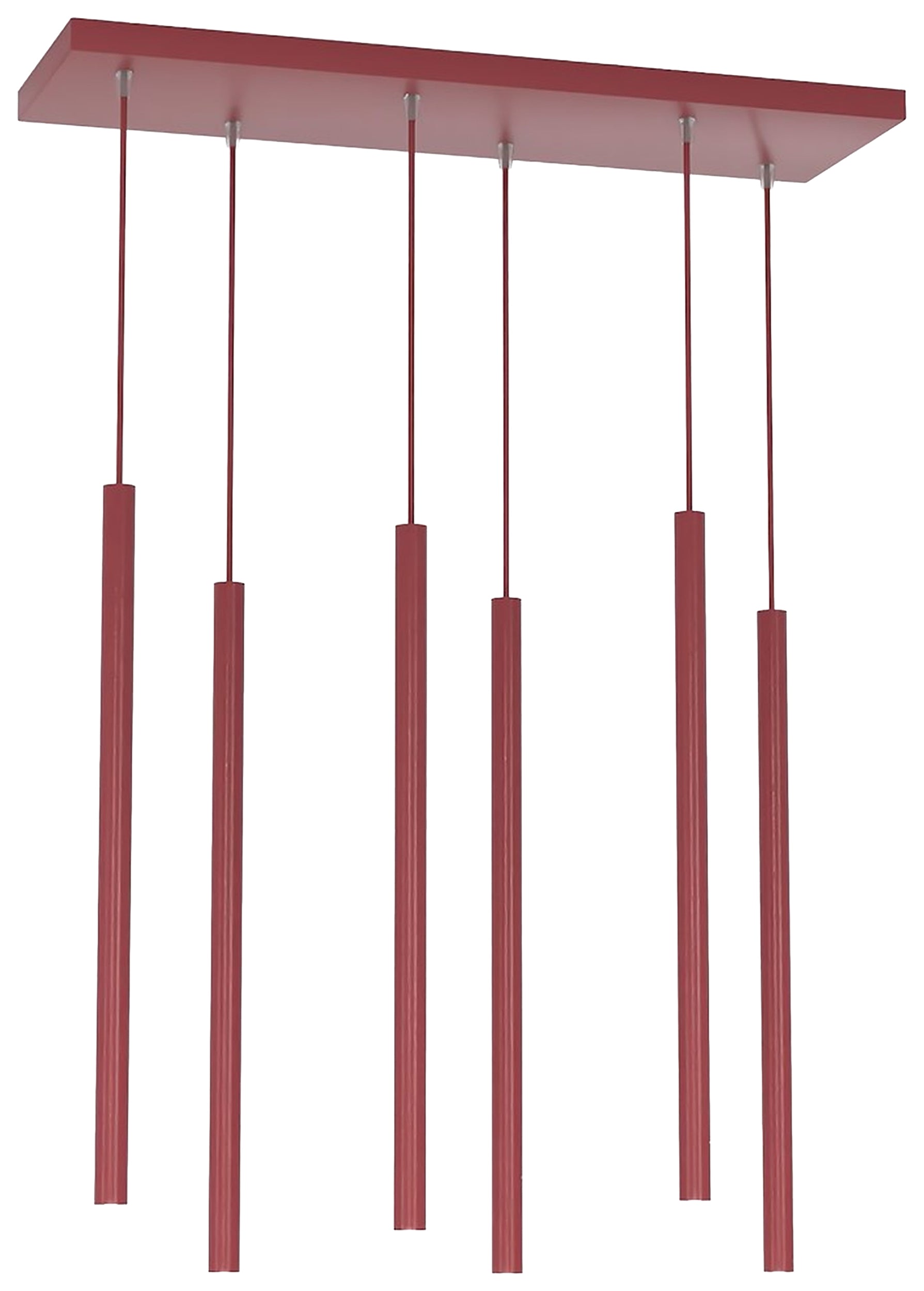 Lampa wisząca Selter x6 burgundowa