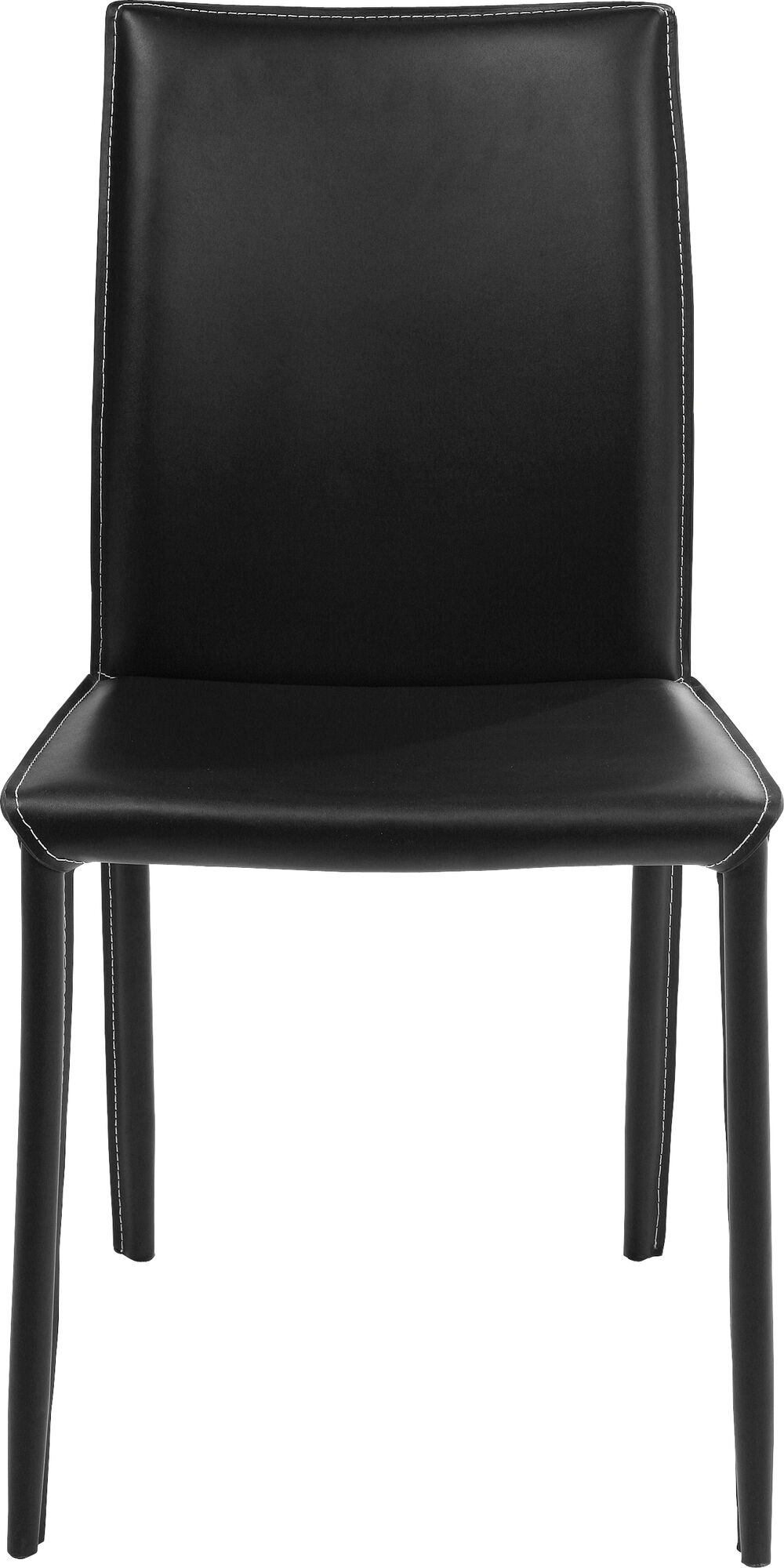 Krzesło z eko skóry czarne nogi czarne metalowe 47x61 cm