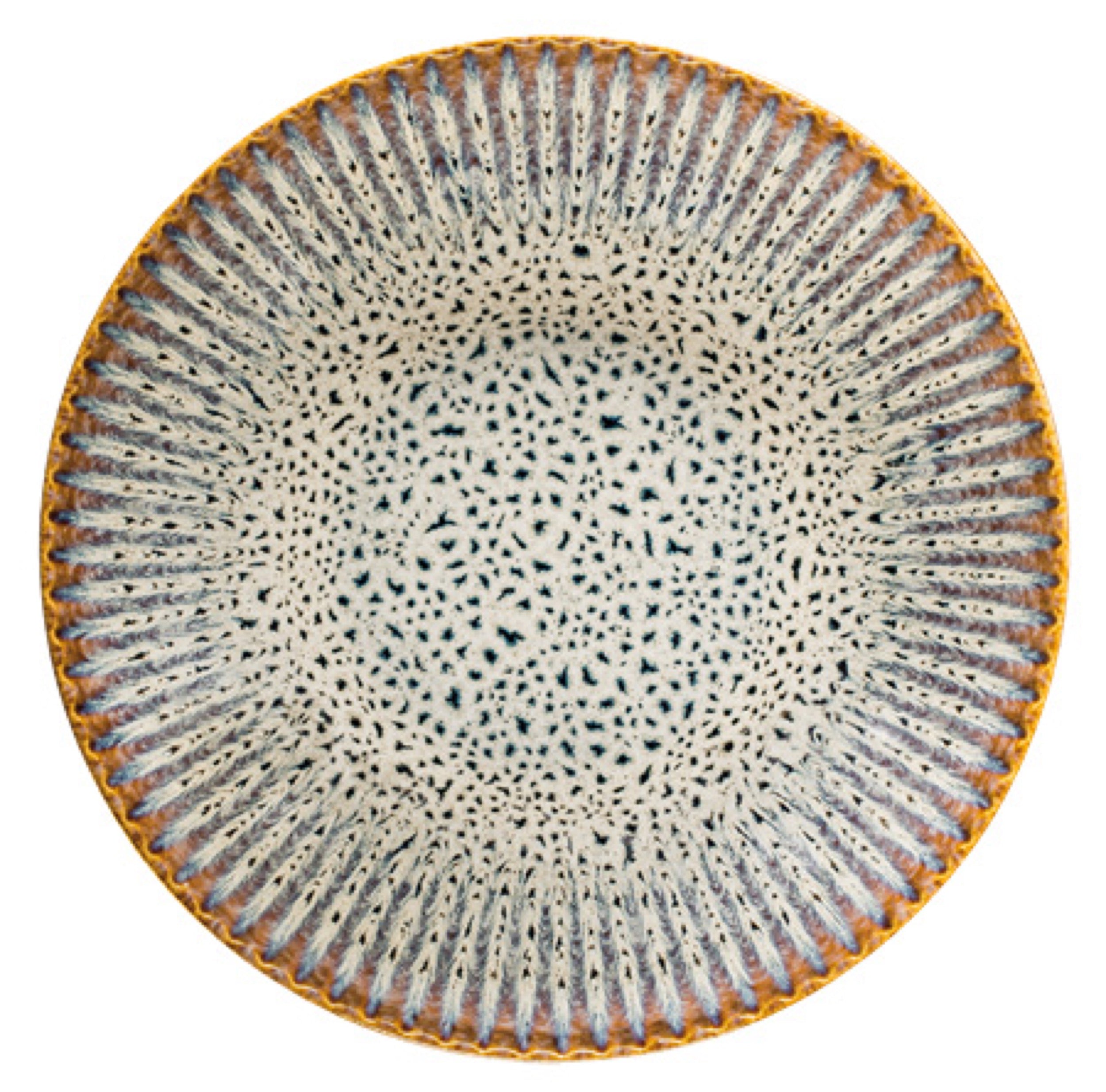 Zestaw talerzy dla 4 os. Desert ceramiczny niebiesko-brązowy
