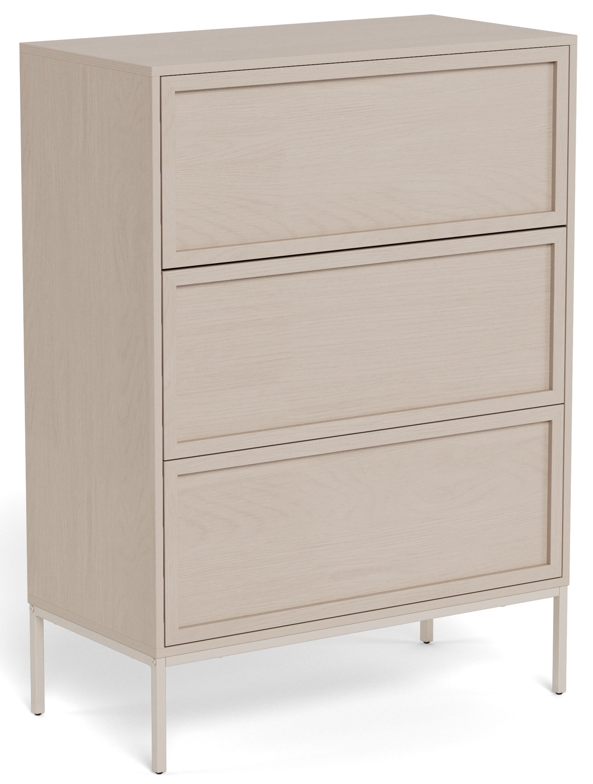 Komoda Palmdale z trzema szufladami 80 cm dąb bielony