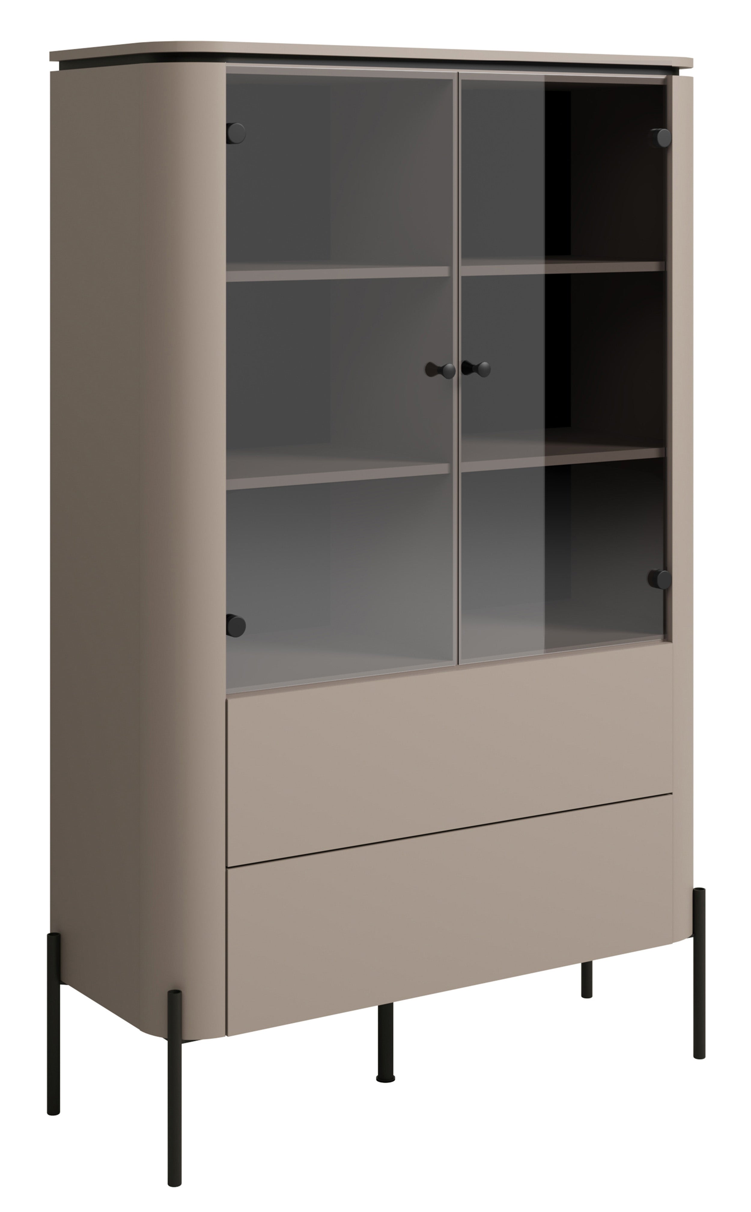 Witryna dwudrzwiowa Calderis z dwiema szufladami 98 cm congo