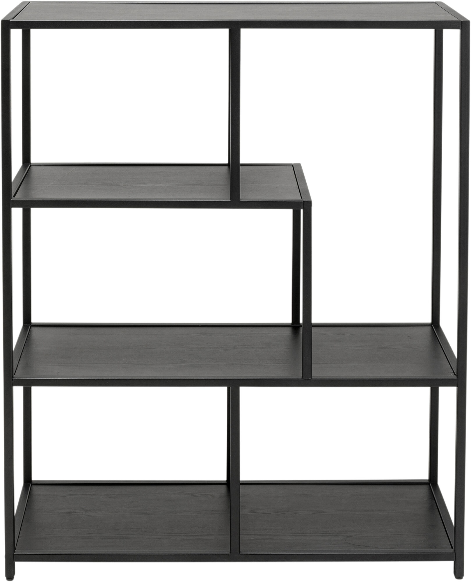 Regał czarny otwarty MDF i stal 77x100 cm