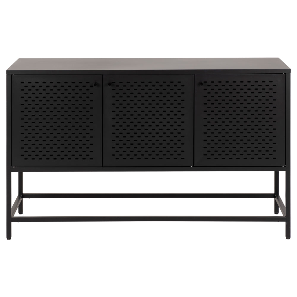 Komoda niska Rondan w stylu industrialnym 75x125 cm czarna