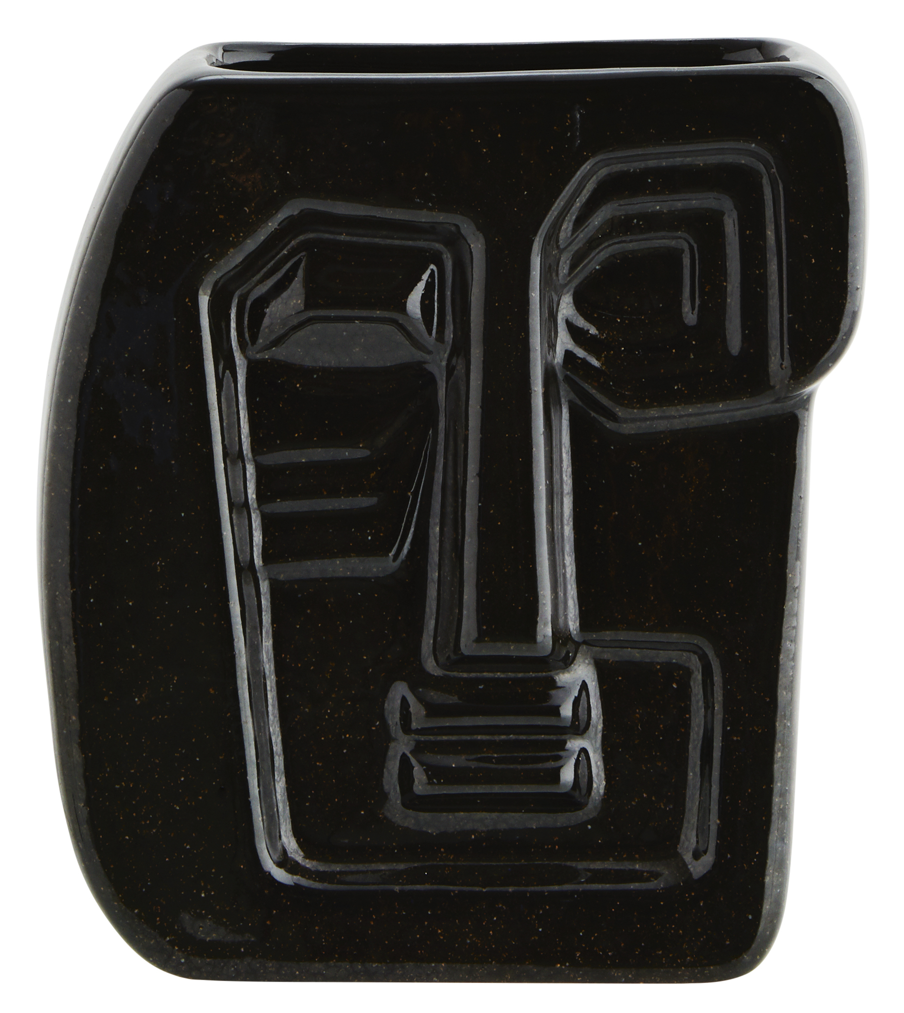 Wazon dekoracyjny z kamionki brązowy 15x7 cm