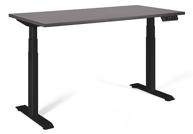 Elektryczne biurko komputerowe Active I 140x70 cm, stelaż czarny / blat antracyt