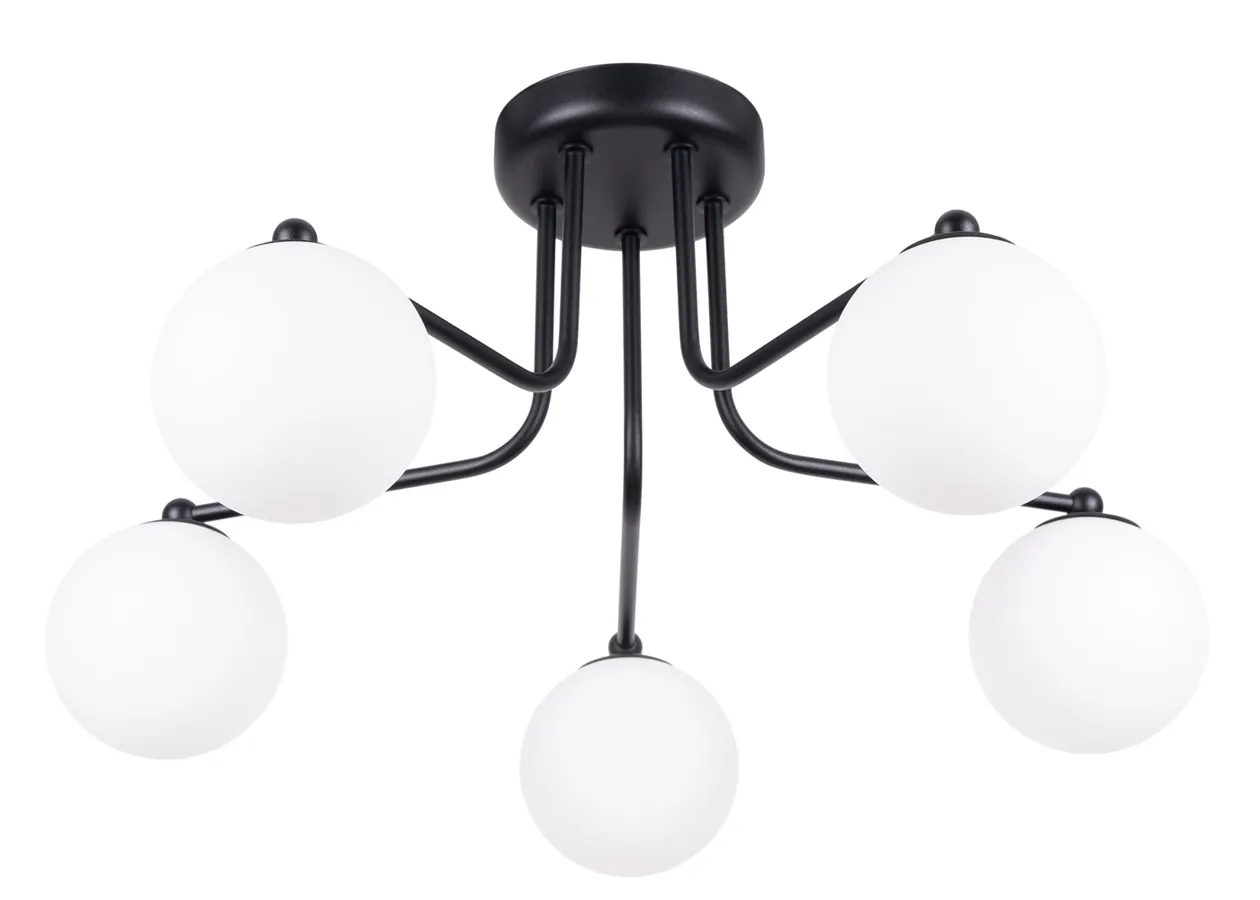 Czarna lampa sufitowa z 5 kloszami M056 - Ana | Edinos.pl