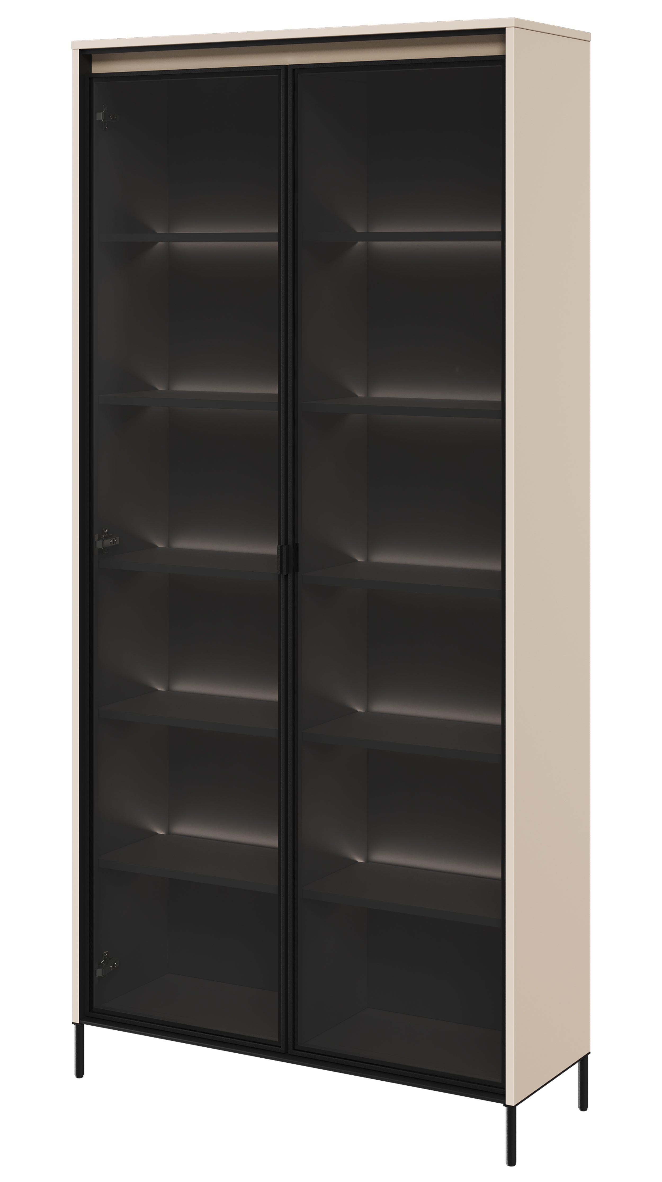 Witryna dwudrzwiowa Trend 92 cm z LED Beżowa