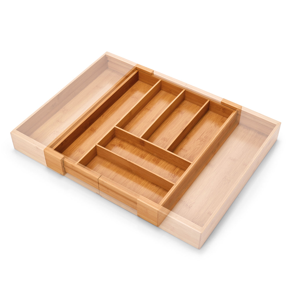 Organizer do szuflady Wondle regulowany z bambusa 35-58x43,6 cm