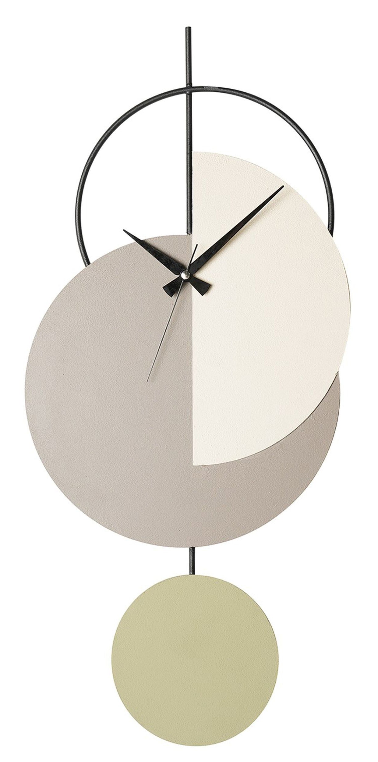 Zegar ścienny Oximoy 68x31 cm szaro-zielony